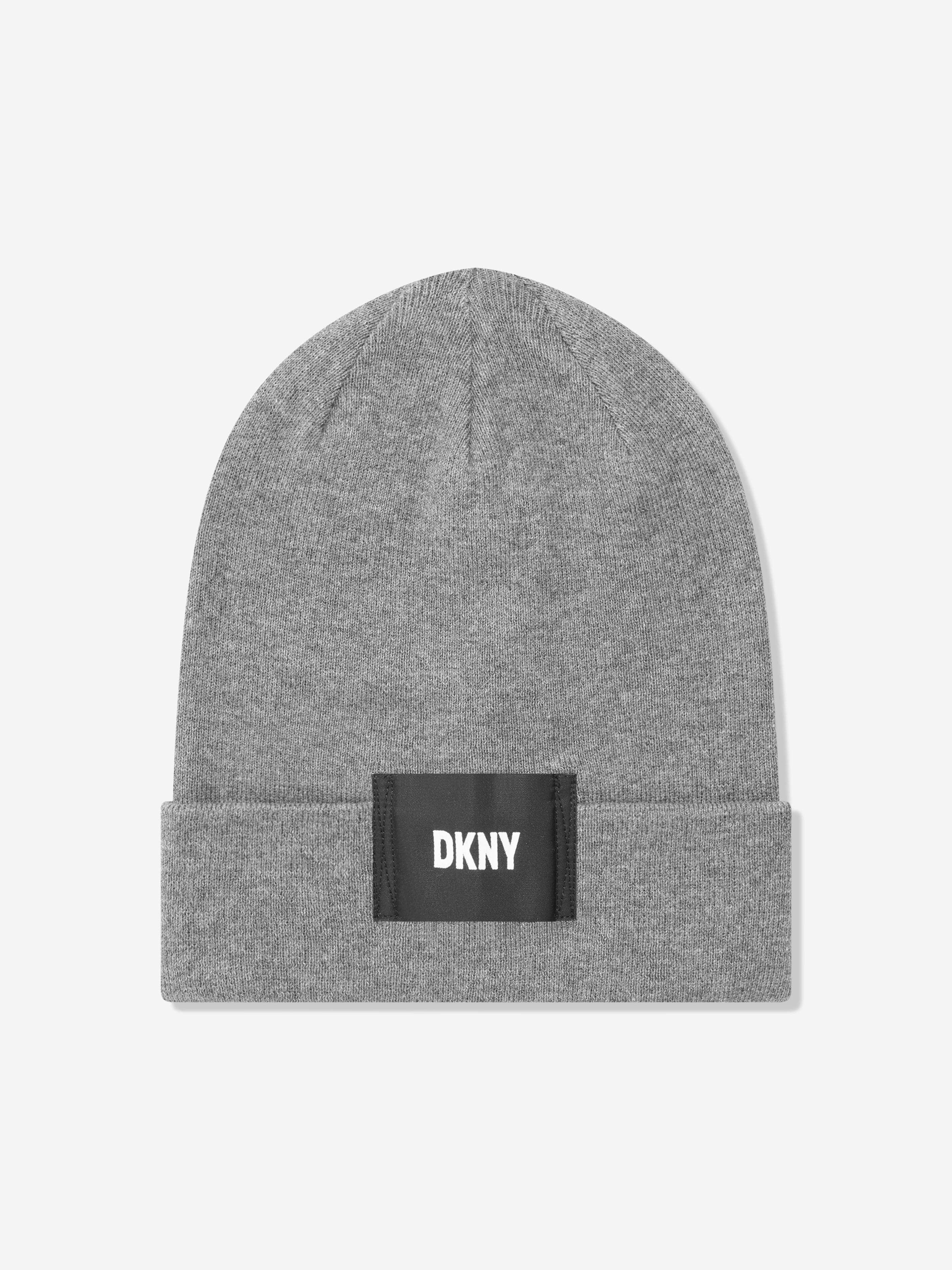 DKNY Girls Logo Beanie Hat in Grey Clearance Manchester