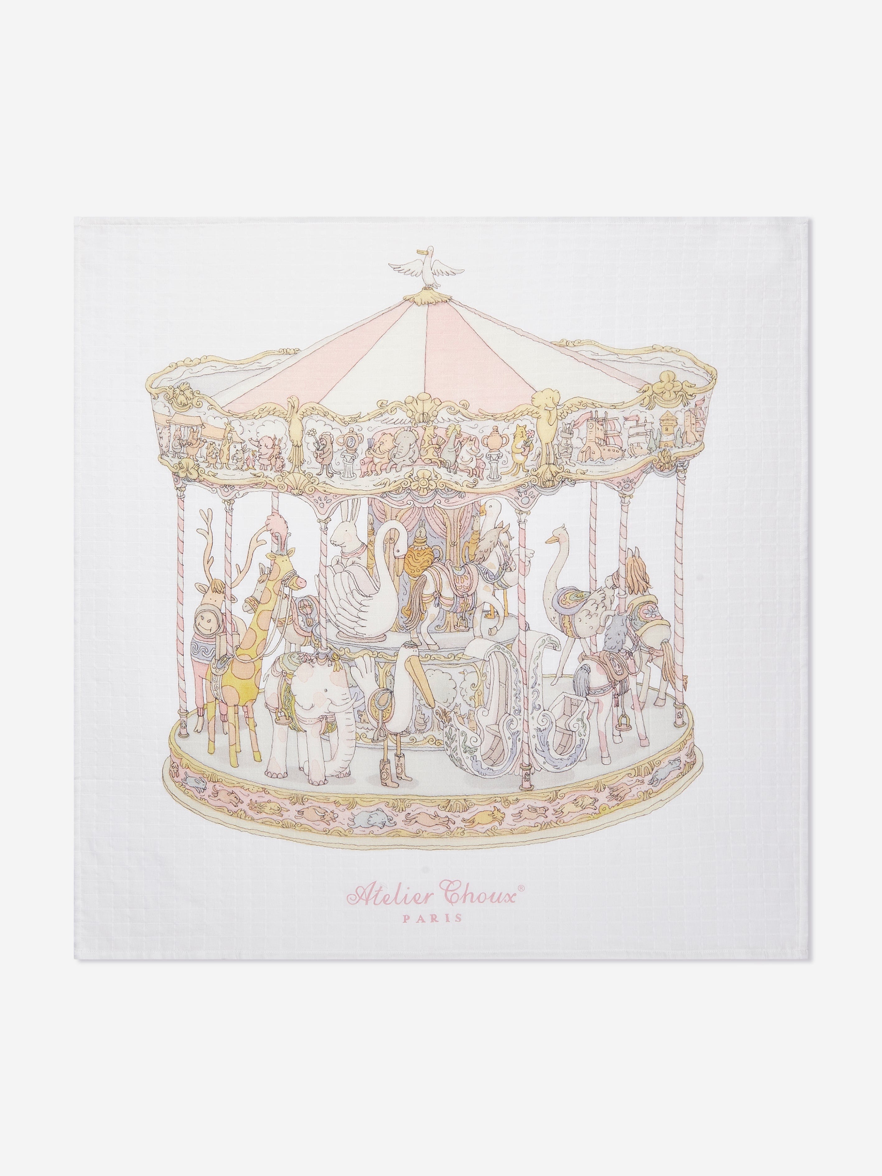 Atelier Choux Baby Girls Carousel Swaddle in Pink Outlet Brand New Unisex