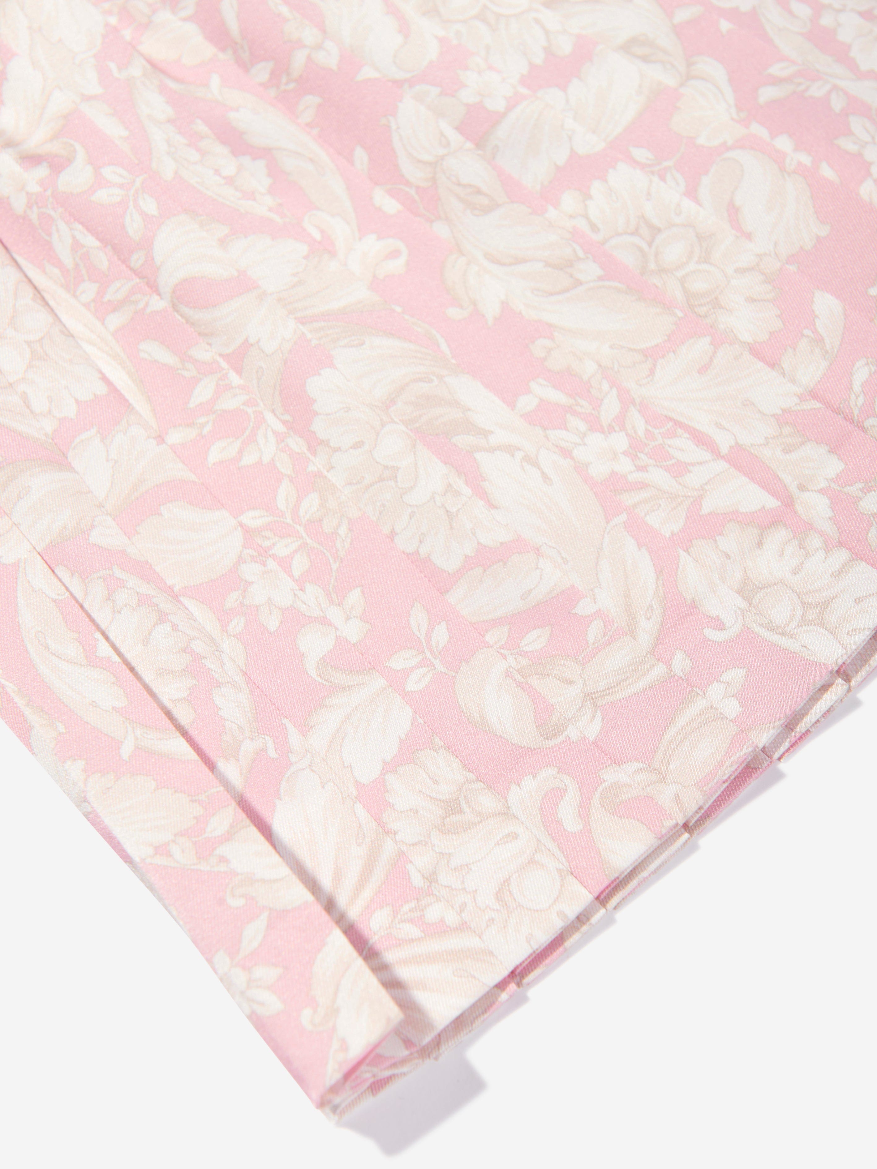 Versace Baby Girls Barocco Pleated Skirt in Pink Cheap Sale Brand New Unisex