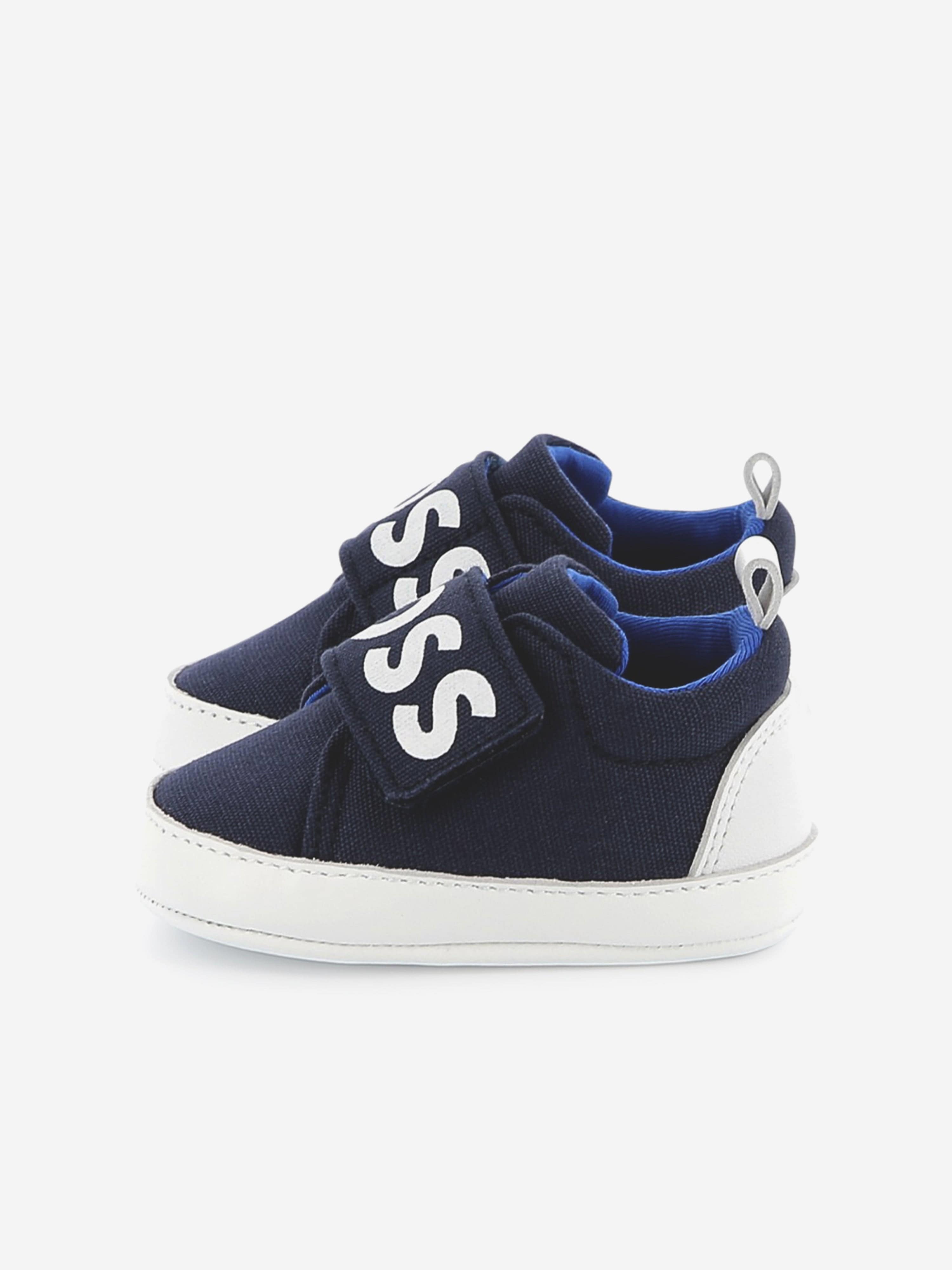 BOSS Baby Leather Pre-Walker Shoes in Navy Sale Real