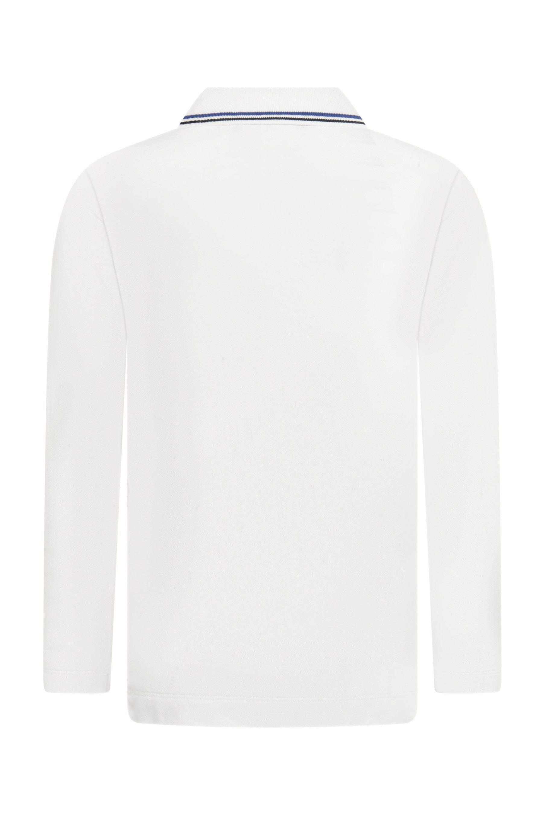 Emporio Armani Boys Long Sleeve Polo Shirt In White Buy Cheap Fashion Style