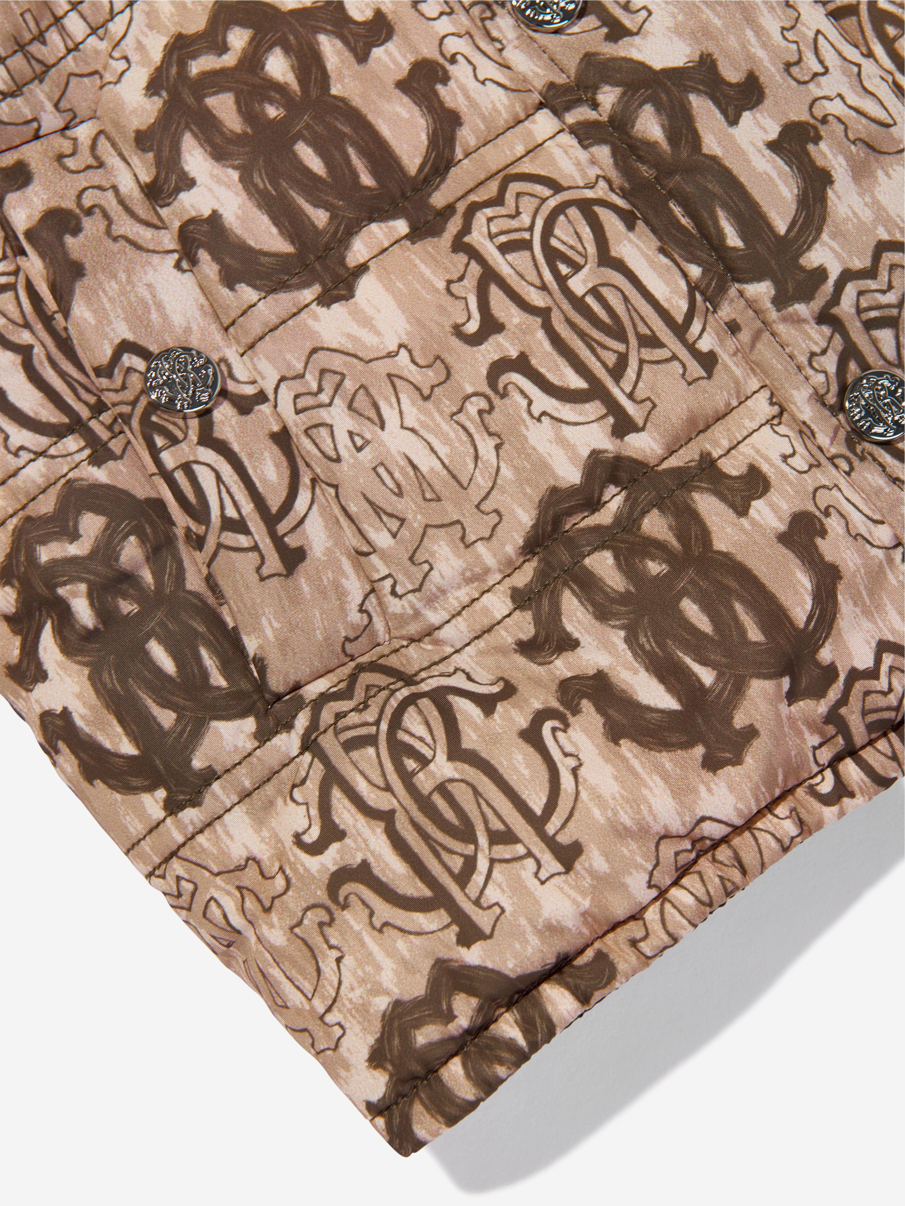 Roberto Cavalli Boys Monogram Gilet in Brown Clearance How Much