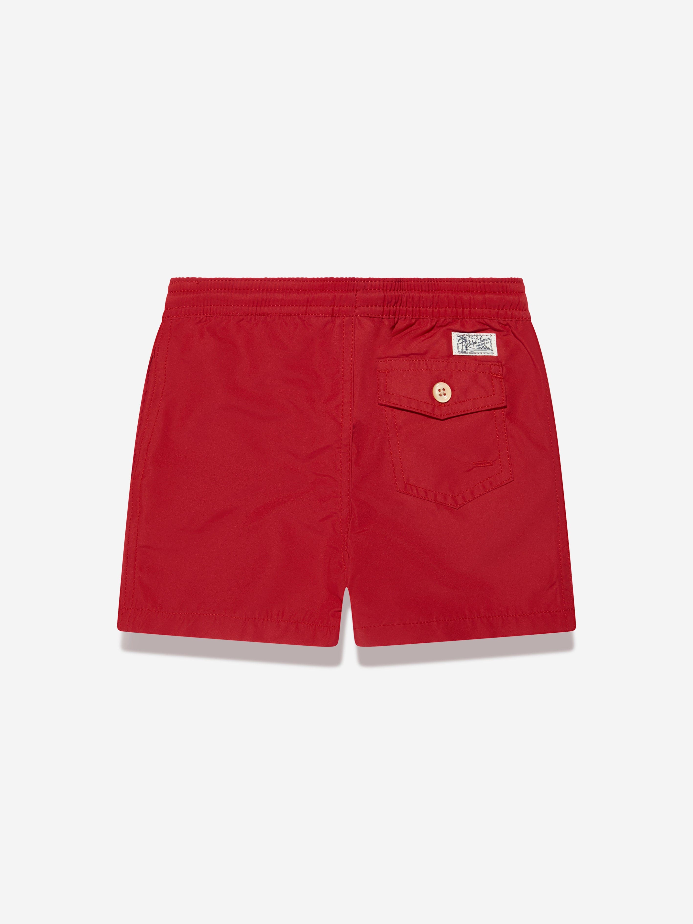 Ralph Lauren Boys Logo Swim Shorts in Red Cheap Sale Purchase