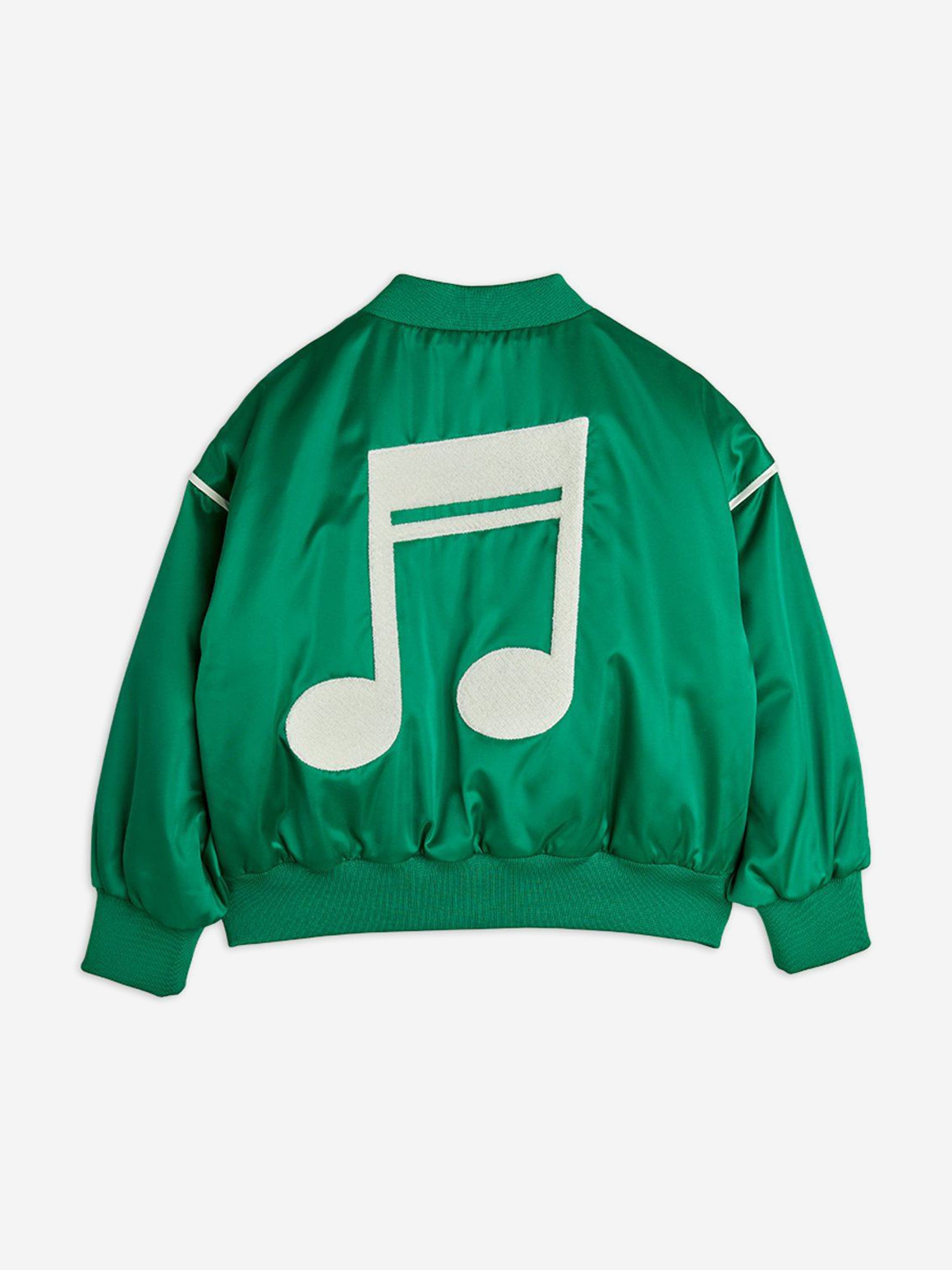Kids Note Chenille Satin Baseball Jacket in Green Buy Cheap Big Sale