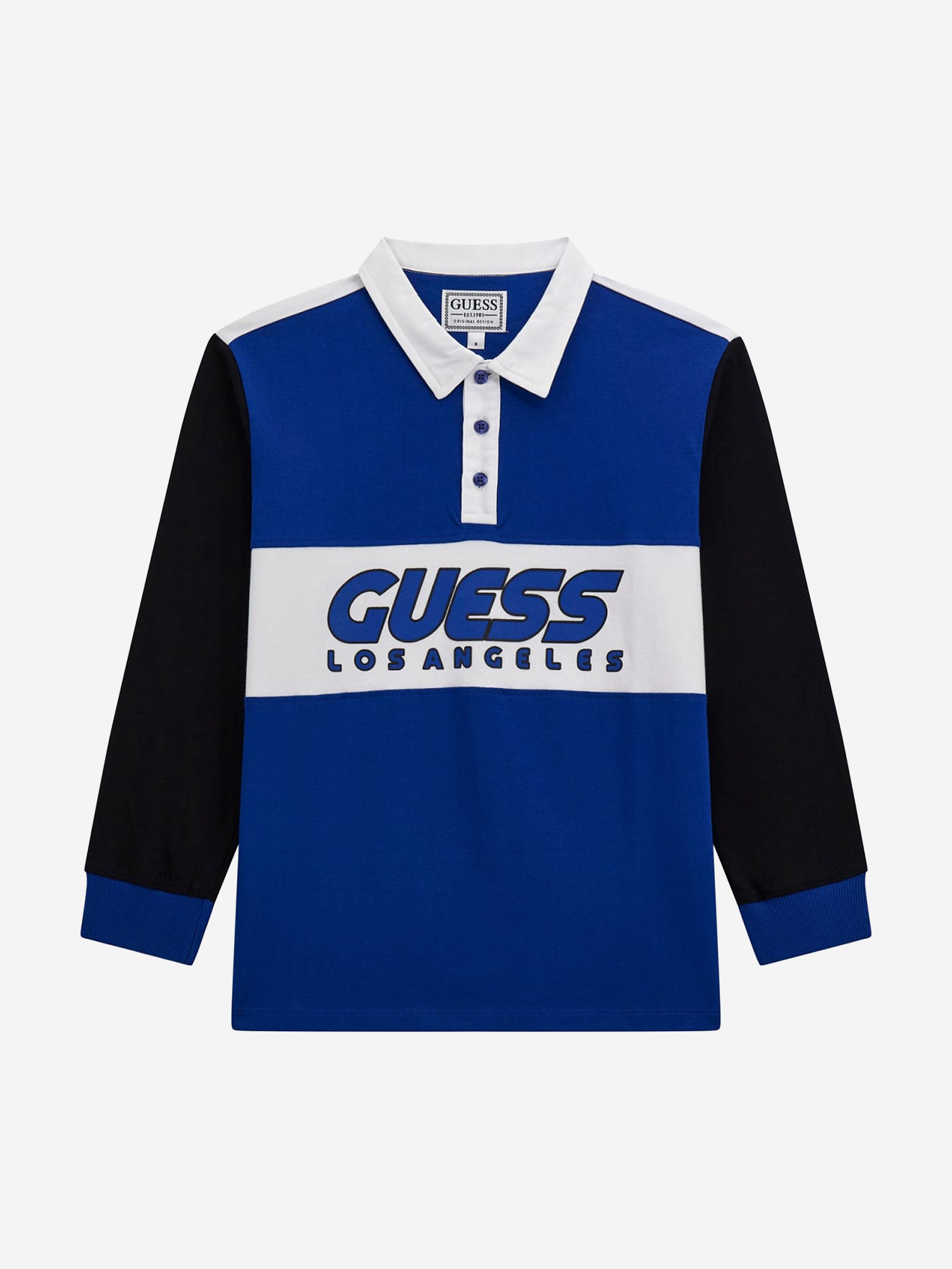 Boys Heavy Jersey Polo Shirt in Blue Online Online High Quality