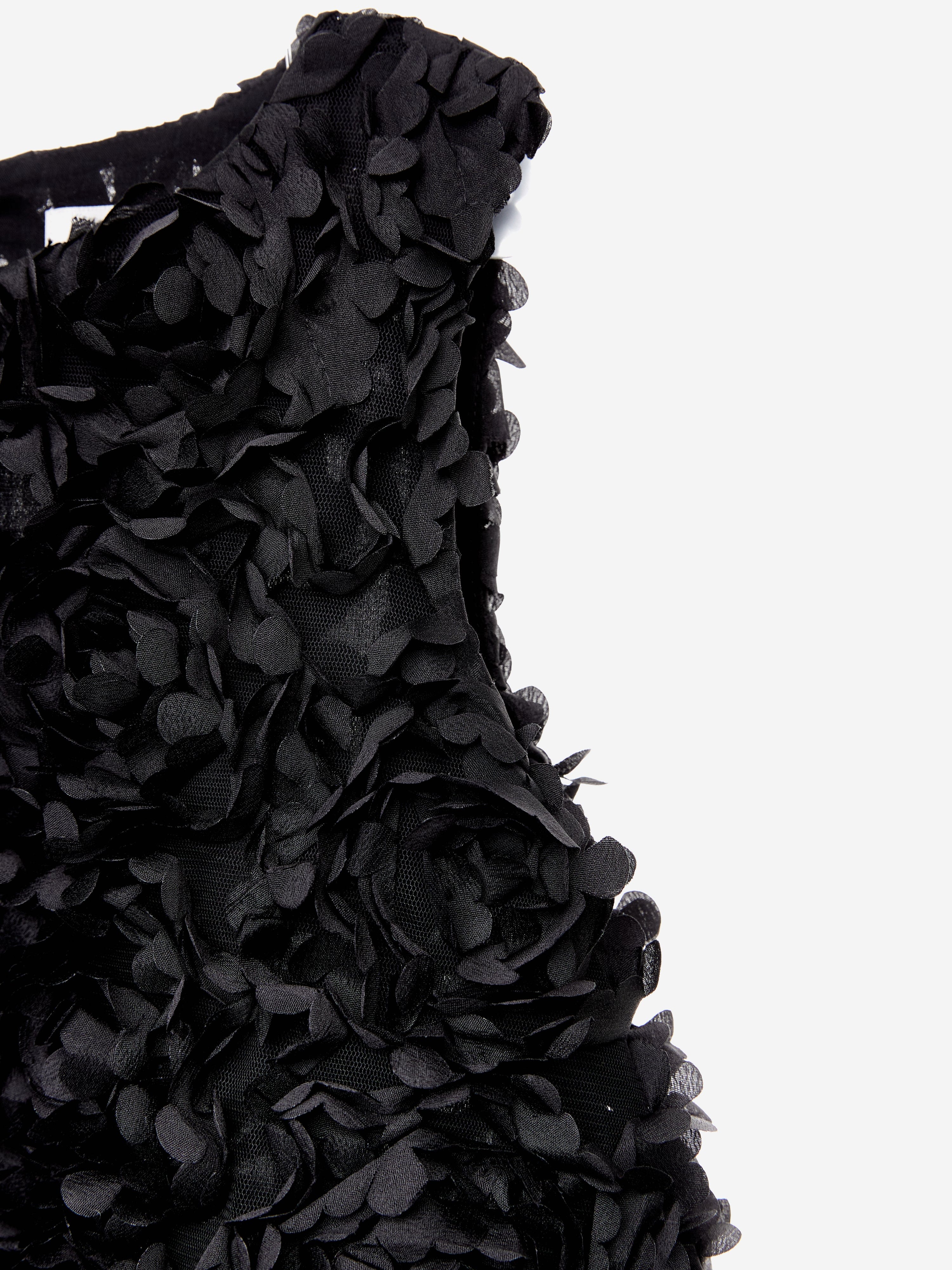 BCBG Girls Tulle Rose Dress in Black Best Wholesale Sale Online