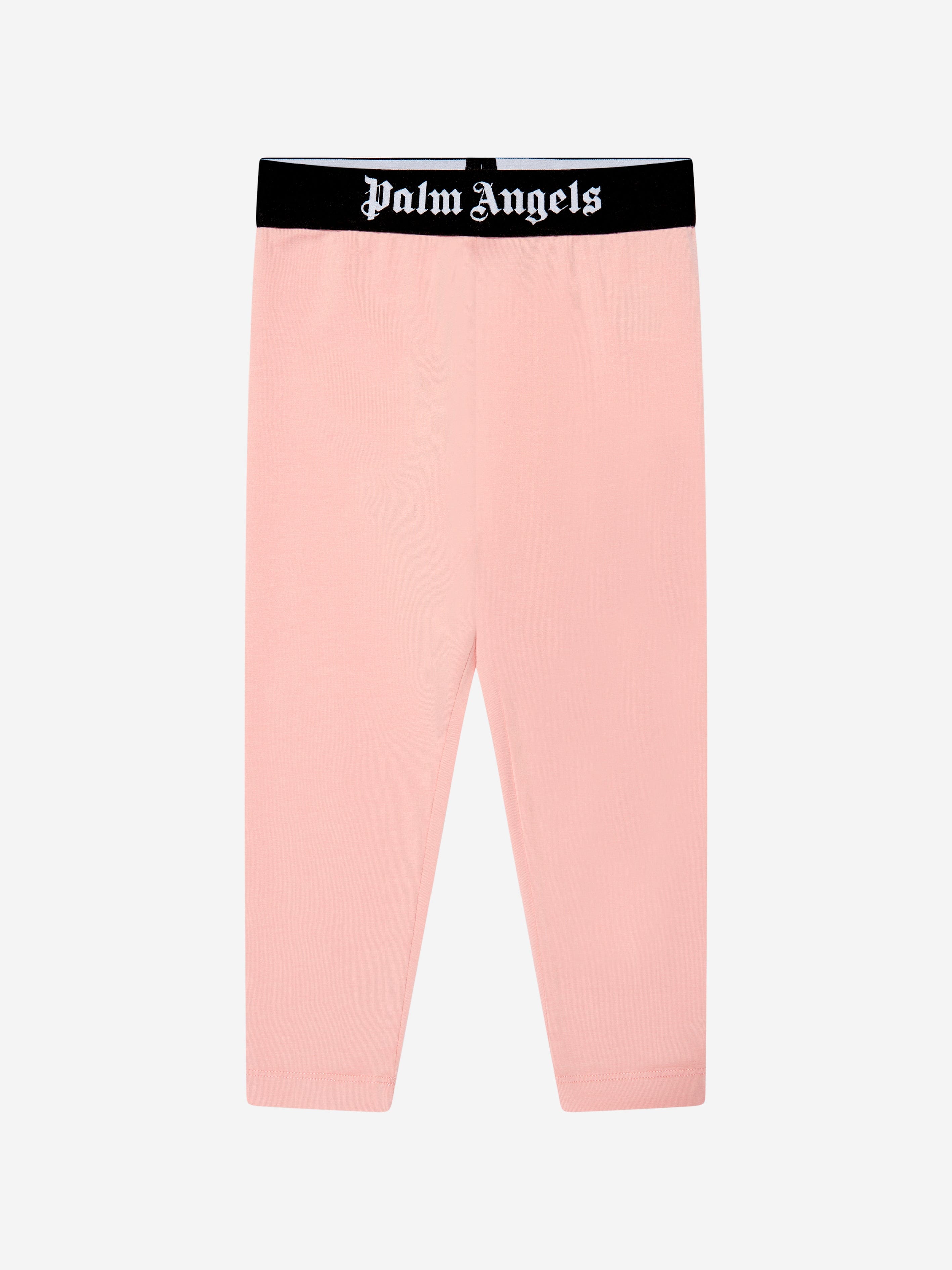 Palm Angels Girls Waistband Logo Leggings in Pink Cheap Sale Big Discount