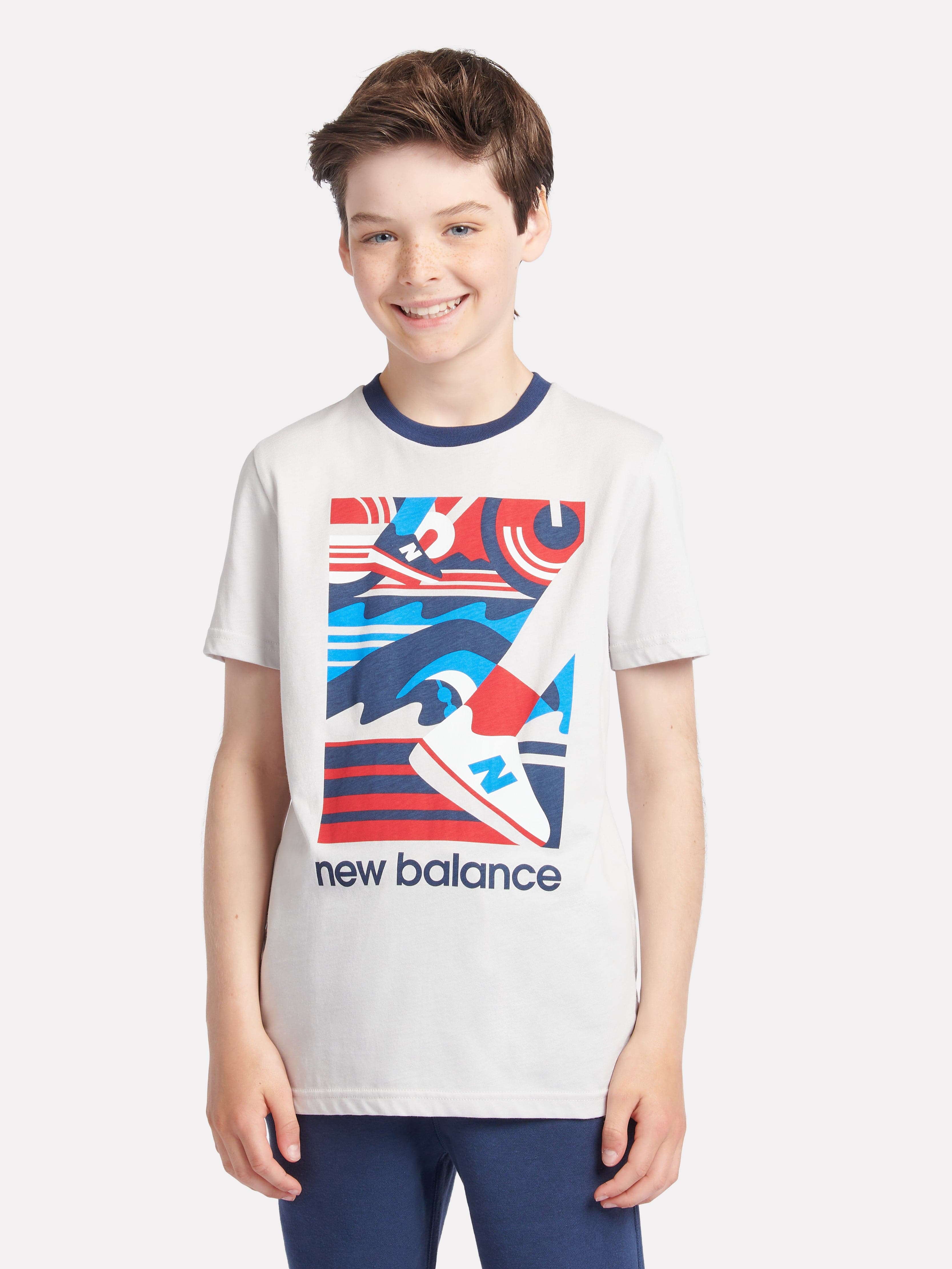 New Balance Boys Greatest Hits Graphic T-Shirt in Grey Online