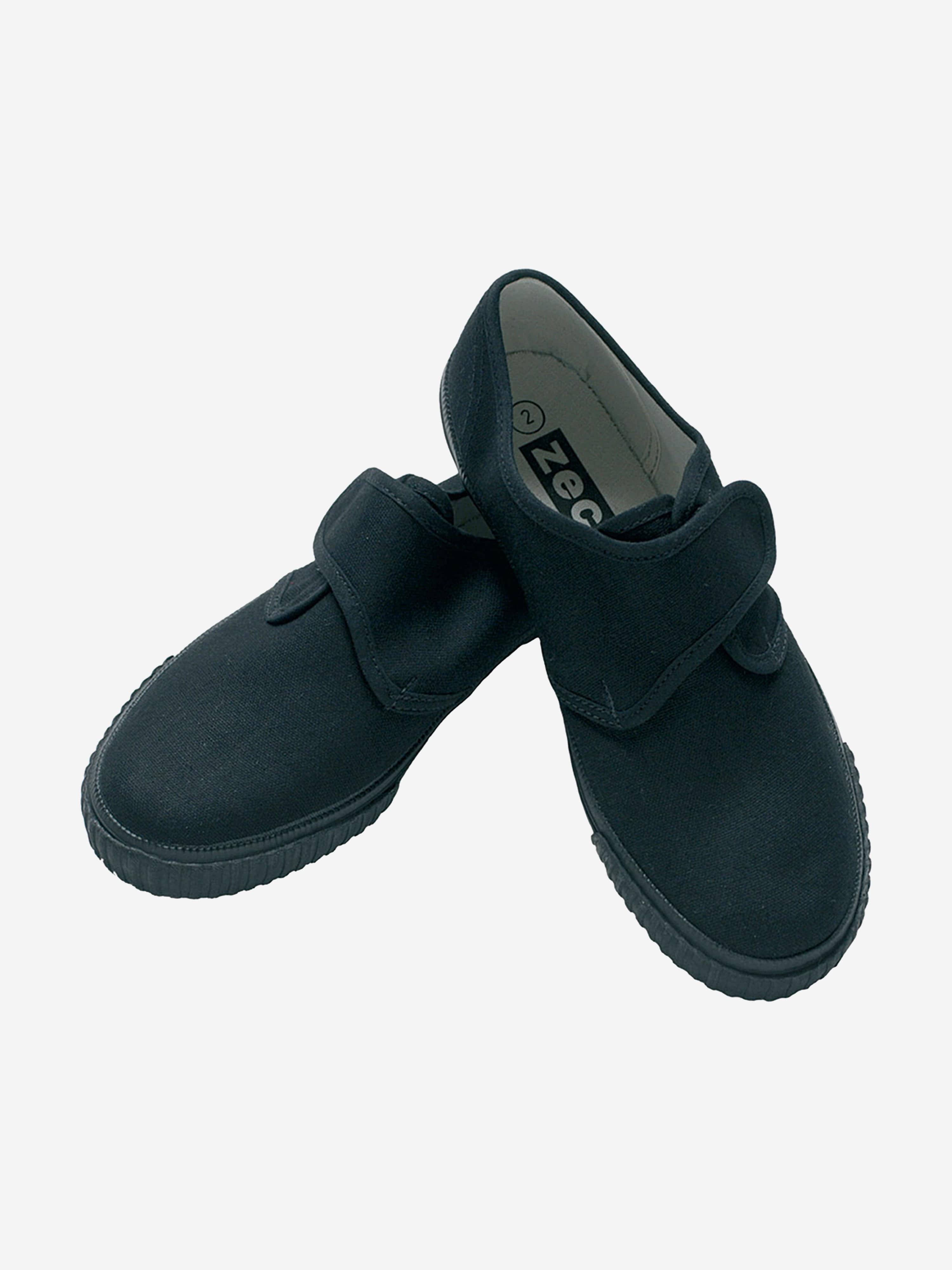 Zeco Kids School Velcro Plimsolls in Black Online Online Outlet Sale