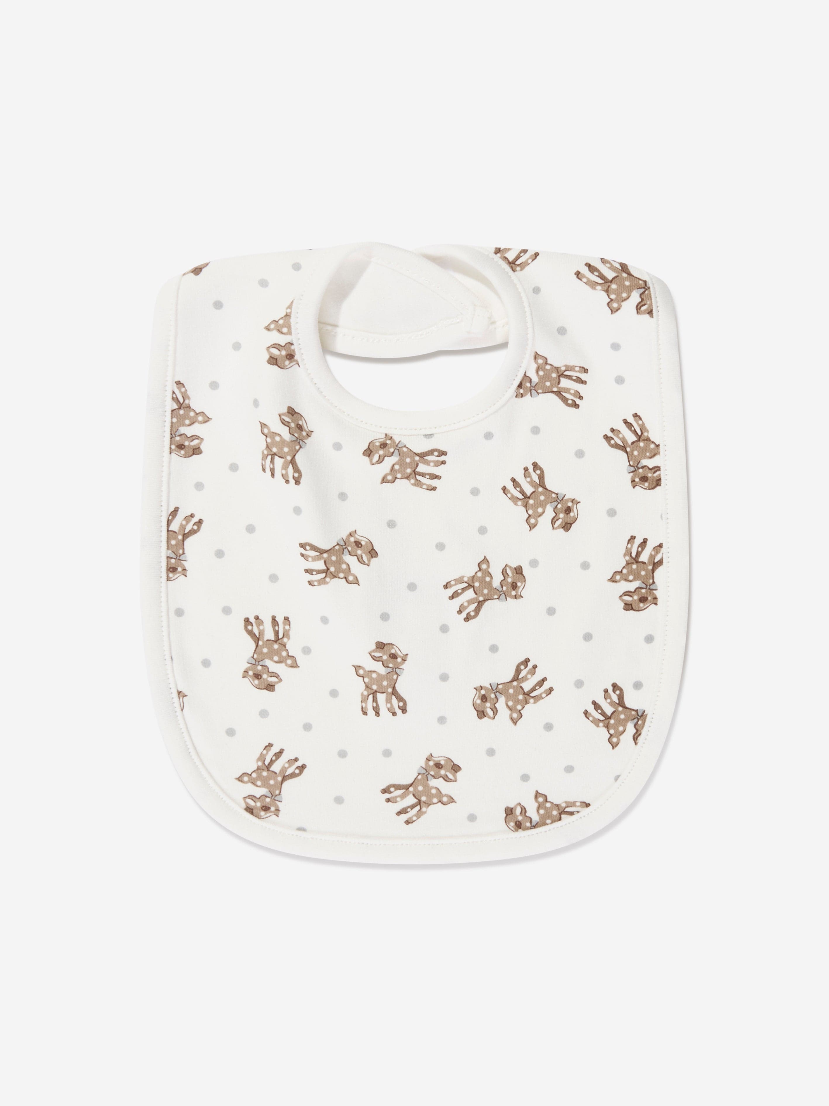 Rachel Riley Baby Fawn Bib in White Clearance Online Fake