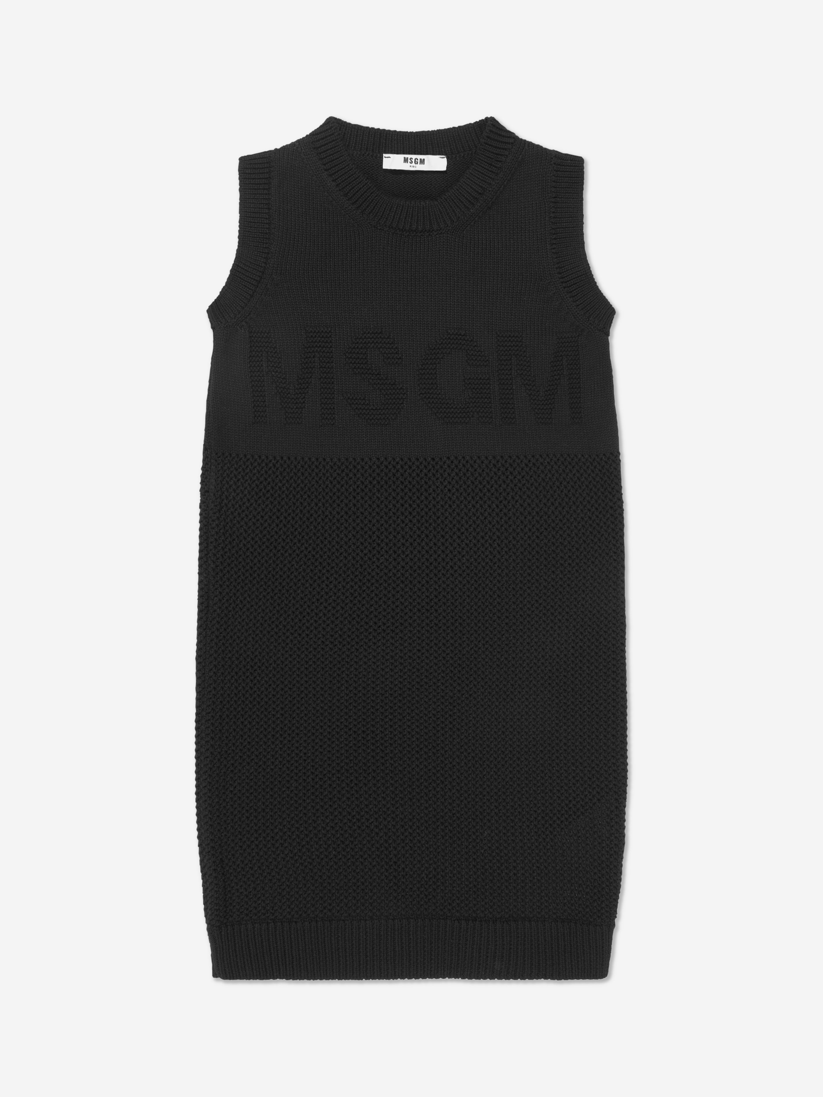 MSGM Girls Tank Top Logo Dress in Black Buy Cheap Low Shipping Fee