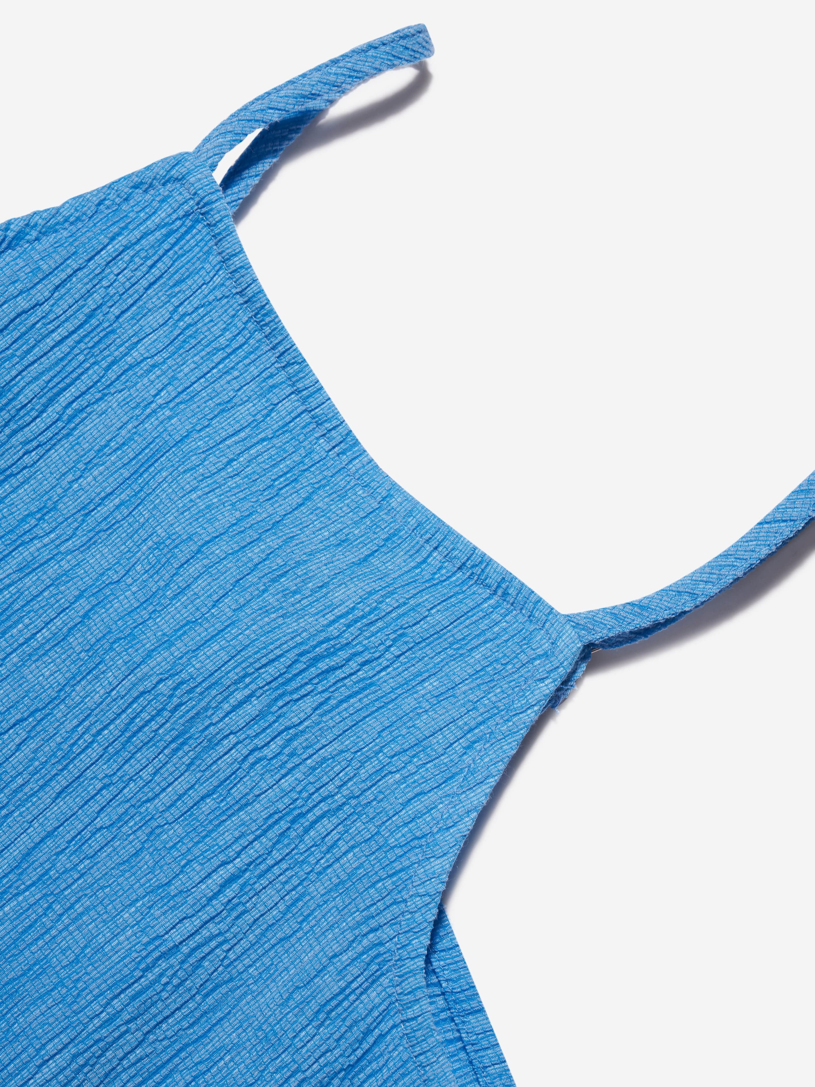 Calvin Klein Girls Crinkle Strap Top in Blue Free Shipping With Paypal