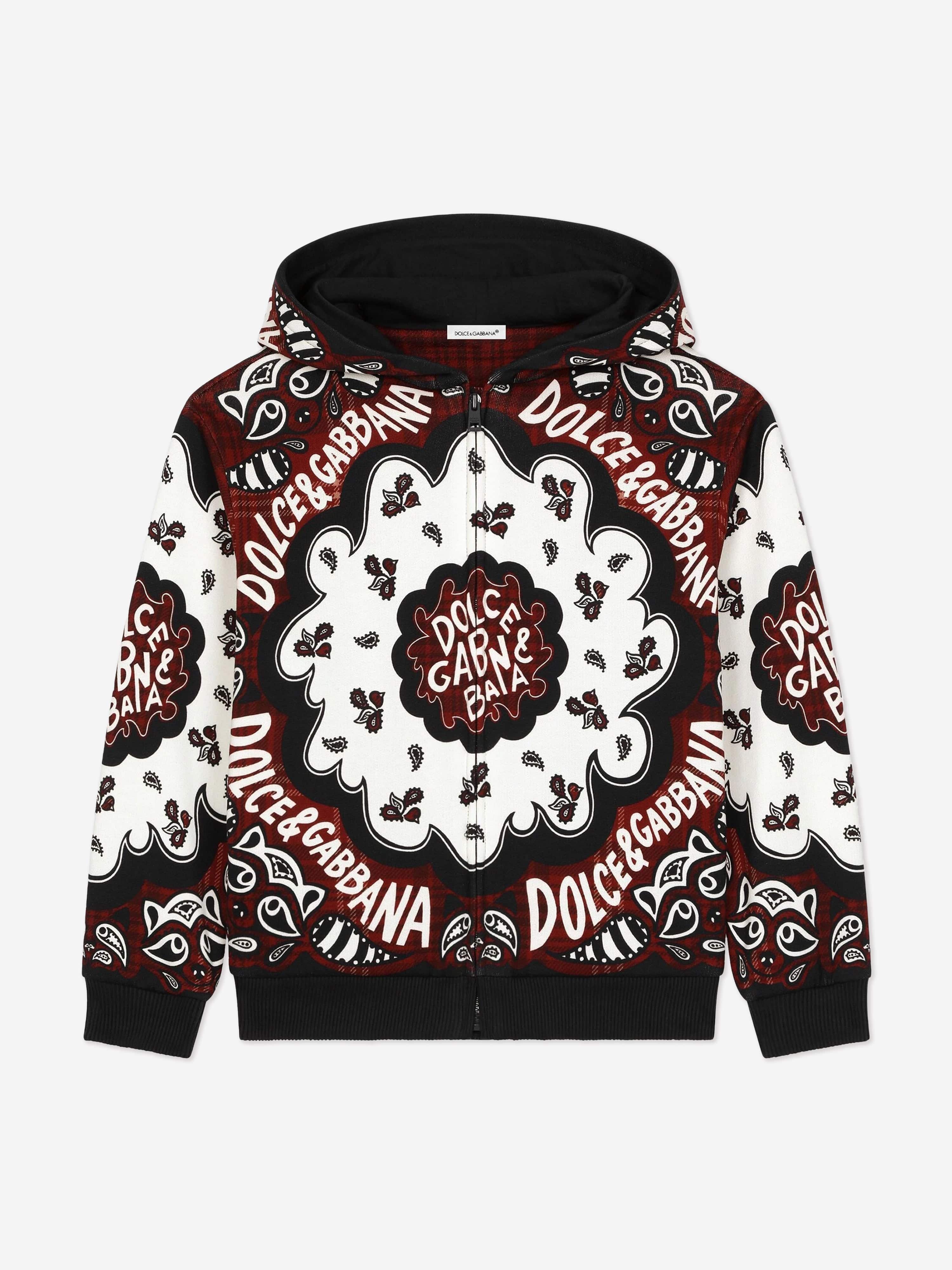 Dolce & Gabbana Boys Bandana Print Hoodie in Multicolour Cheap Sale Wholesale Pice