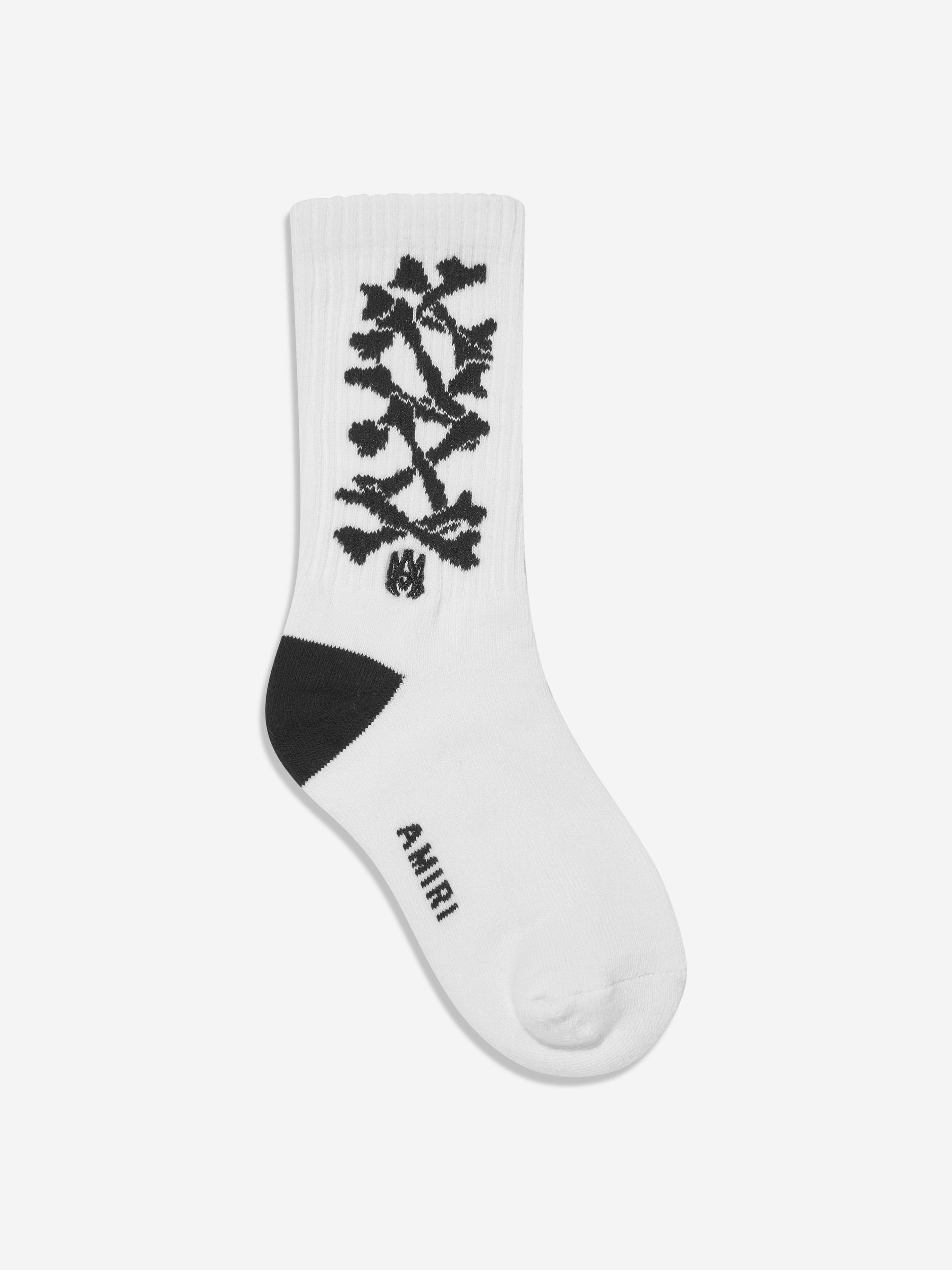 Amiri Kids Bones Stacked Socks in White 2025 Unisex Cheap Pice