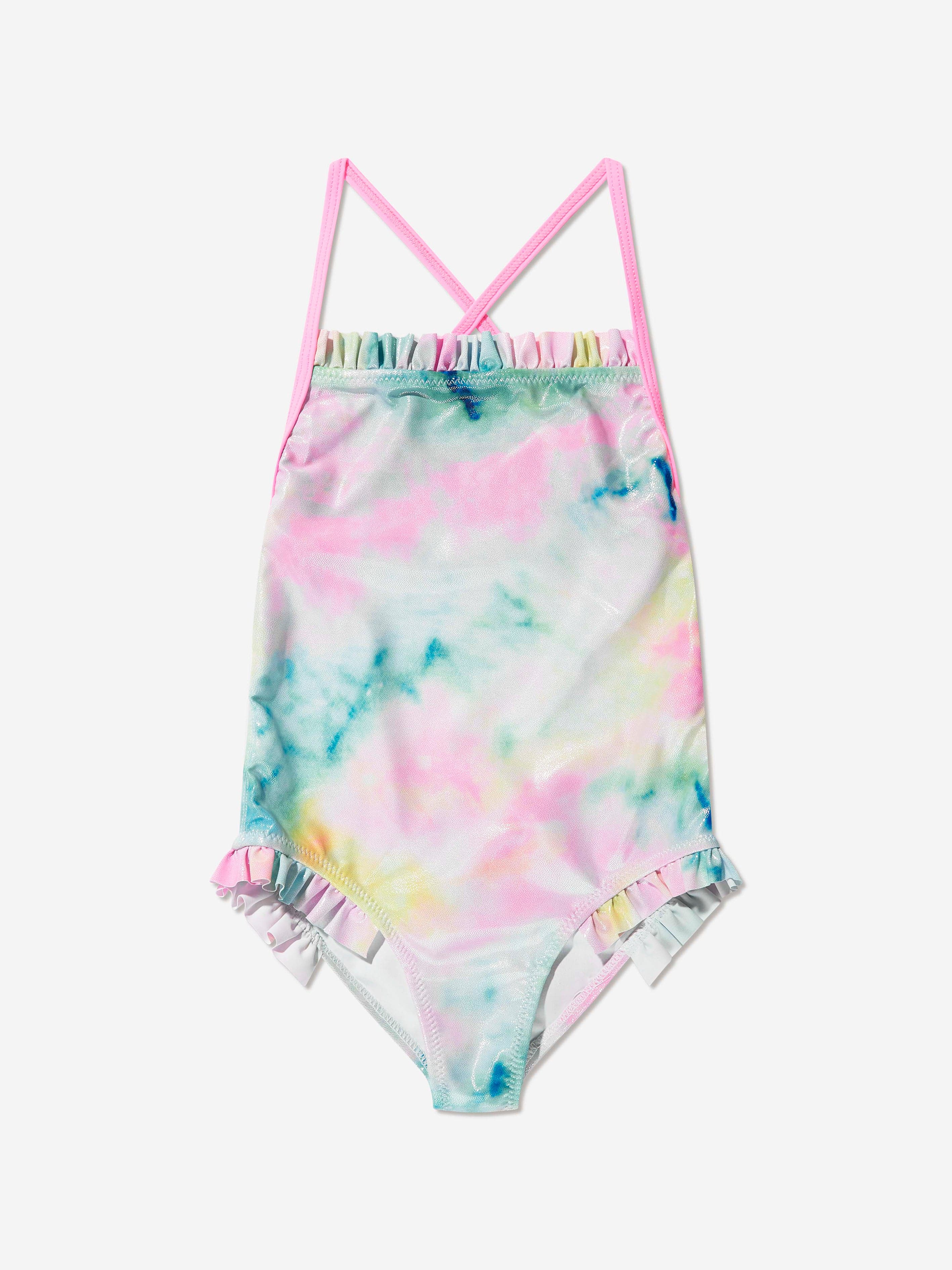 Billieblush Girls Watercolour Swimsuit in Multicolour Clearance Amazing Pice