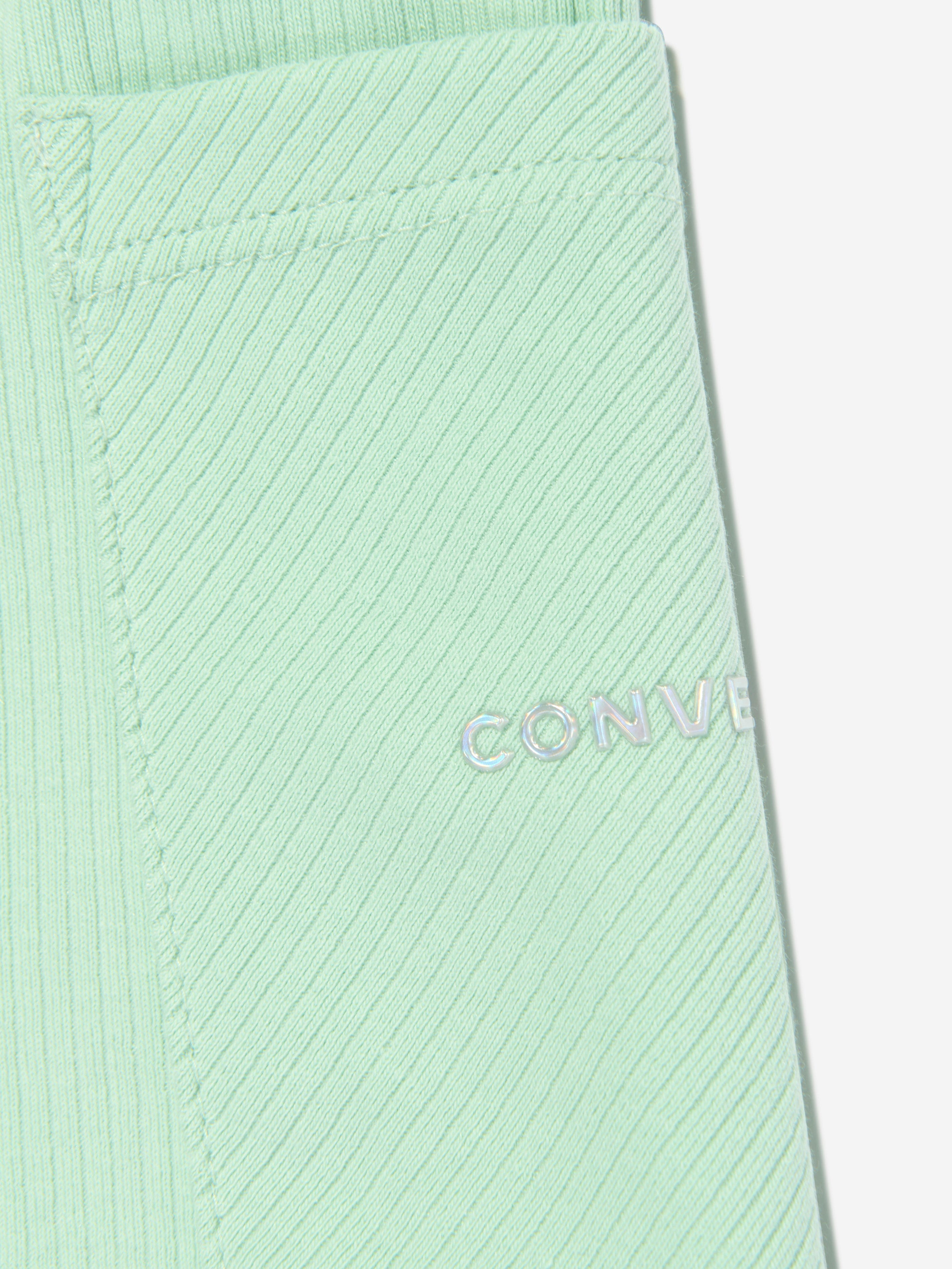Converse Girls Wide Waistband Rib Shorts in Green Free Shipping Official