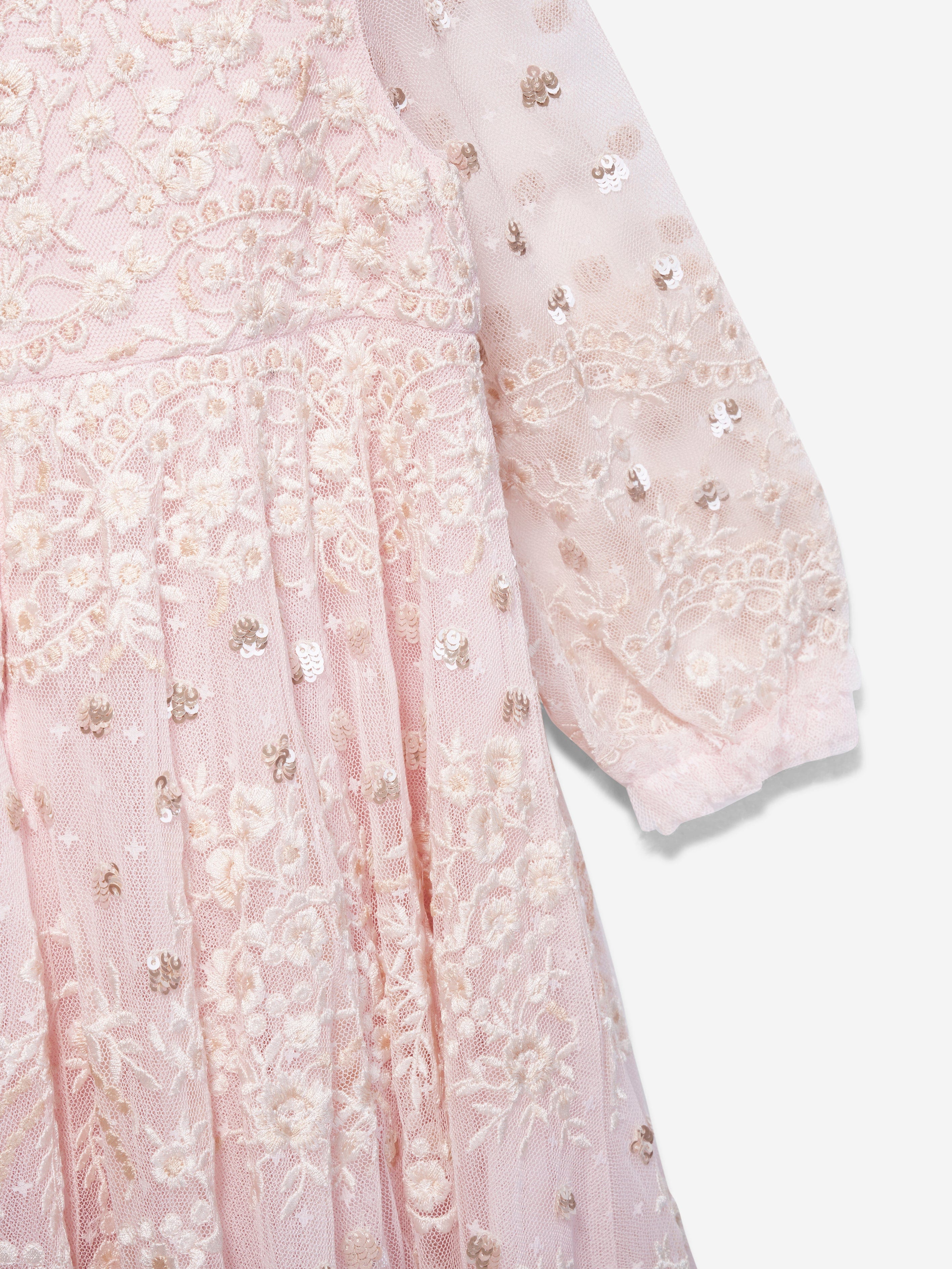 Needle & Thread Girls Beatrice Dress in Pink Cheapest Pice Online