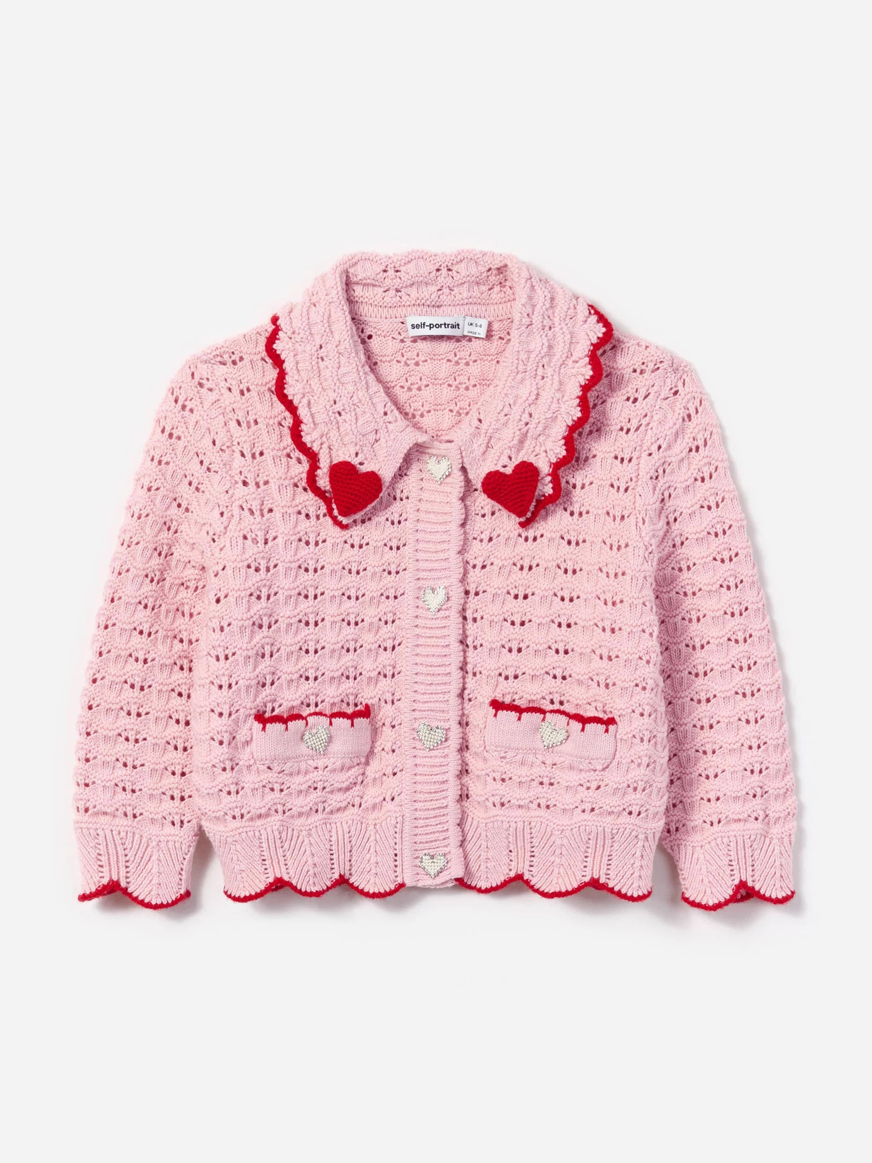 Girls Textured Heart Detail Cardigan in Pink Buy Cheap Official Site