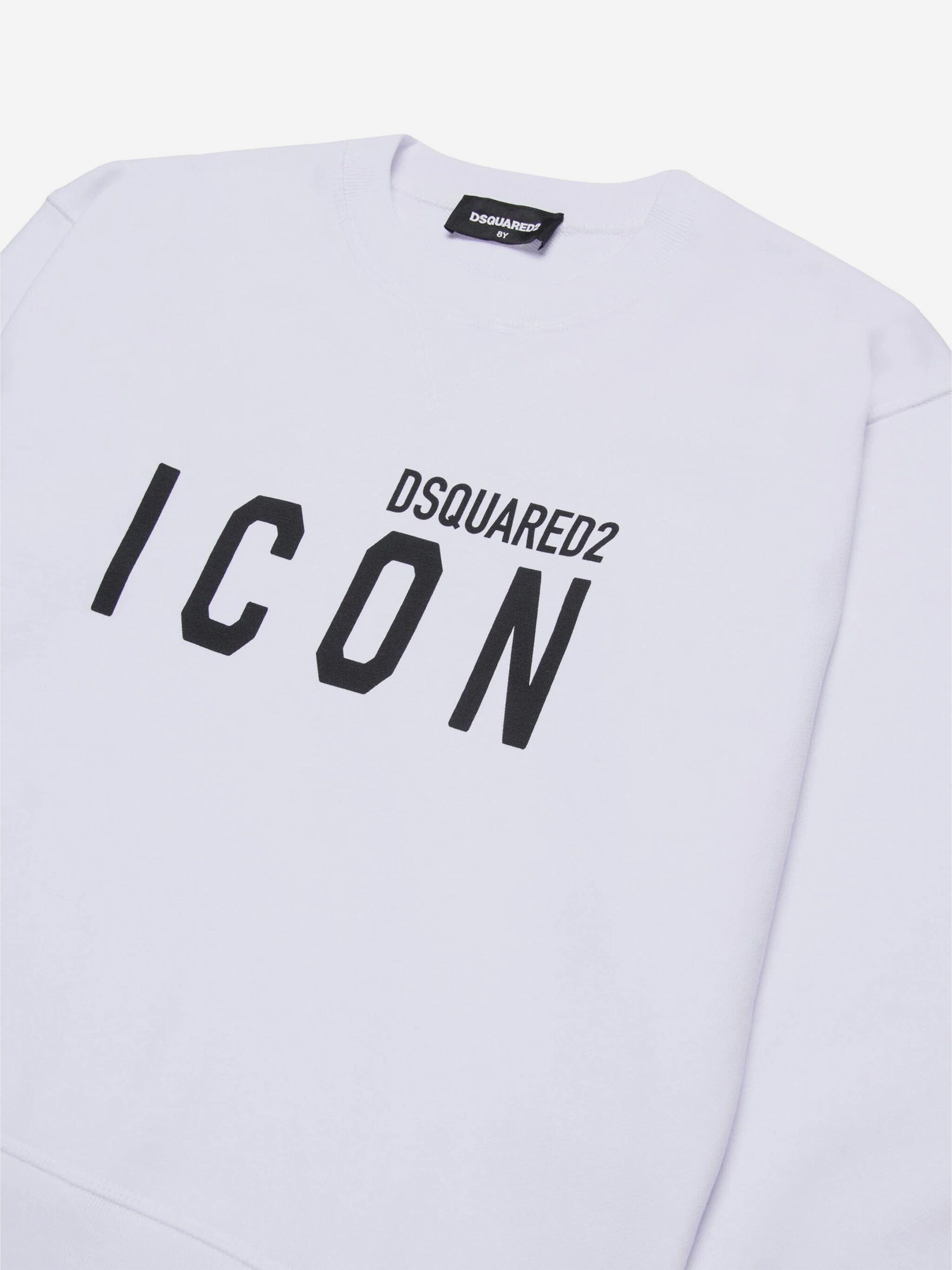 Dsquared2 Kids Icon Logo Sweatshirt in White Cheap Online