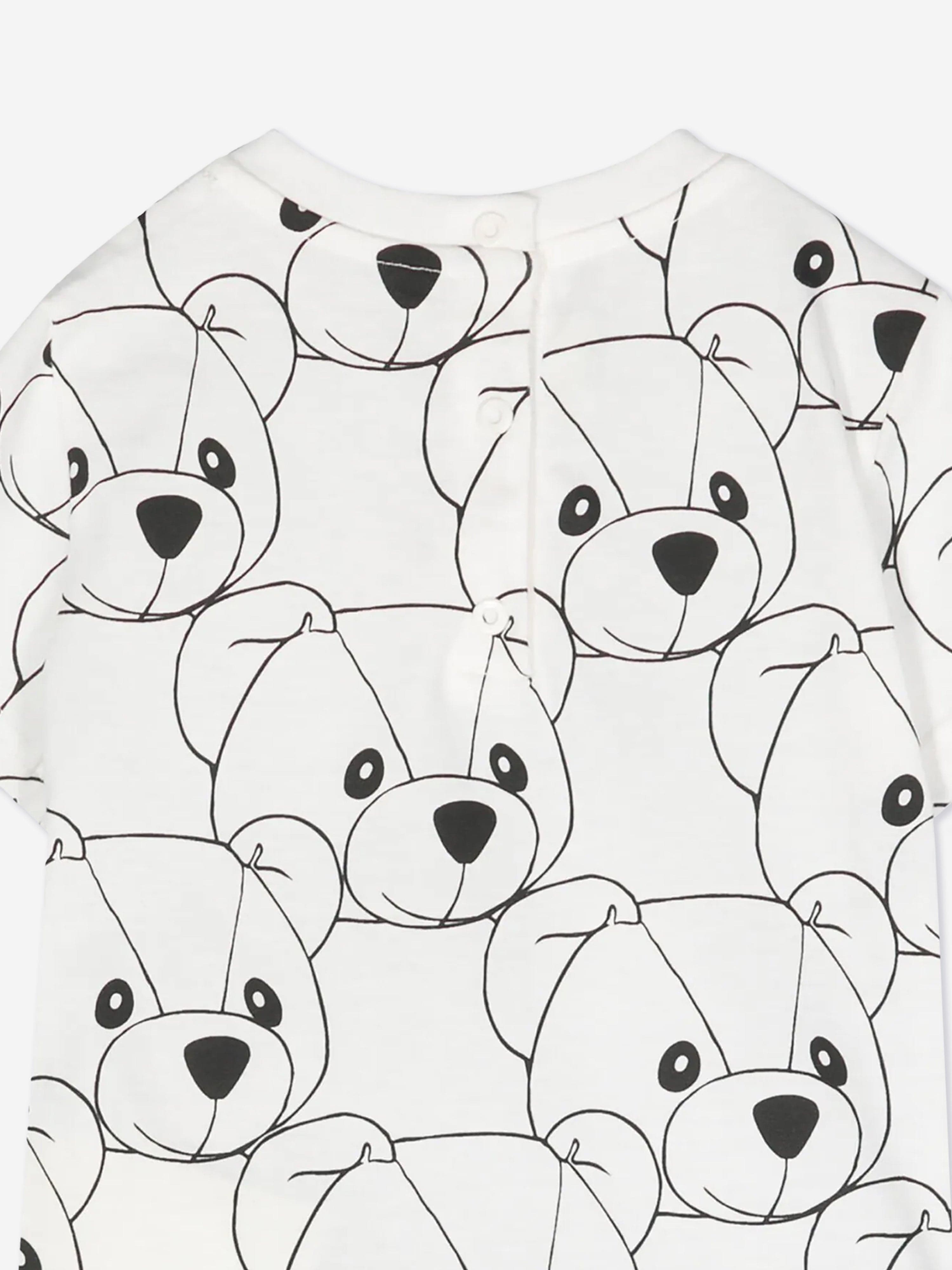 Fendi Baby FF Logo Teddy Bear T-Shirt in White Cheap Sale From China