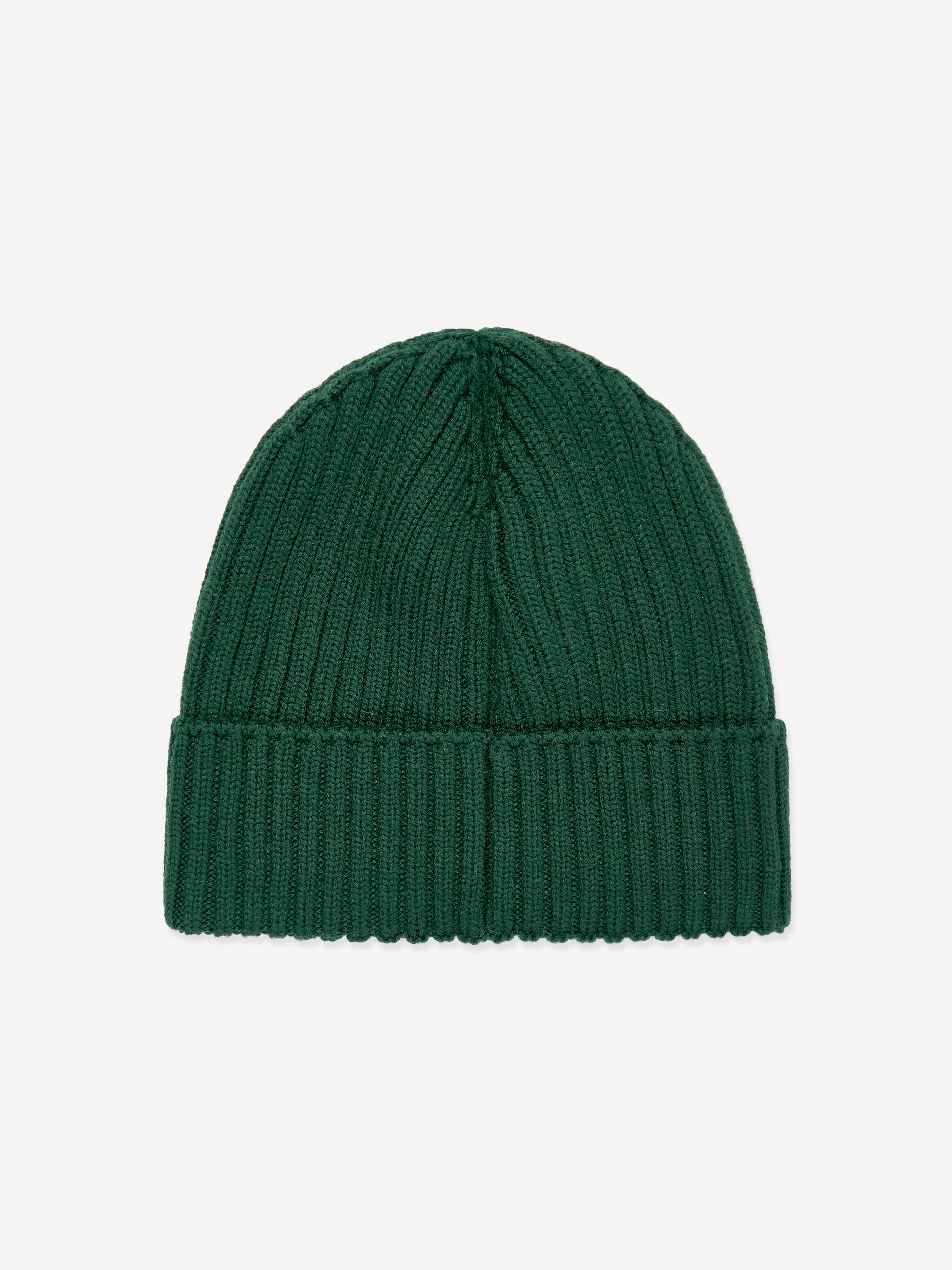 Moncler Enfant Boys Wool Beanie Hat in Green Discount