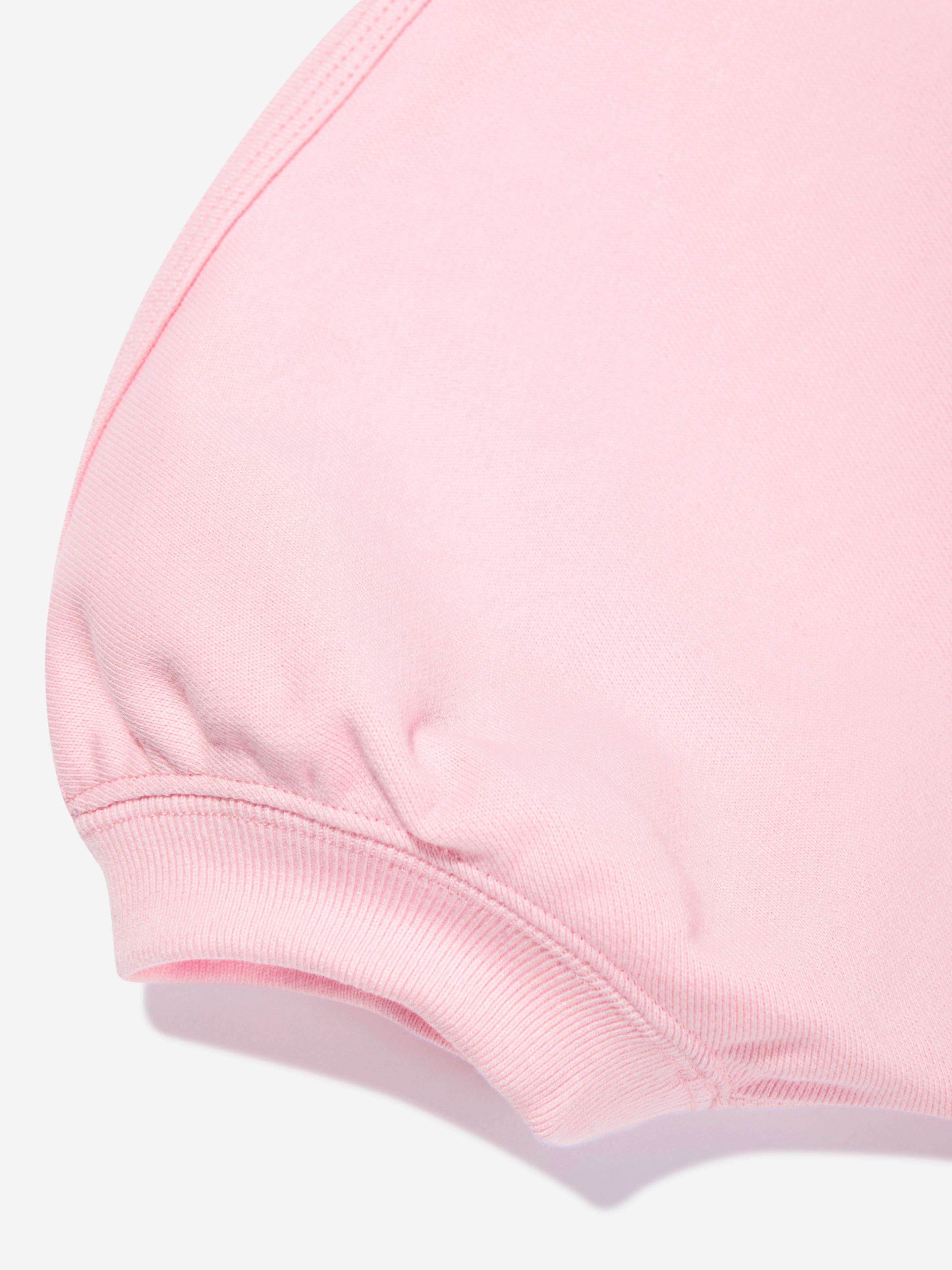 Fendi Girls Cropped Logo Sweatshirt in Pink Wiki For Sale