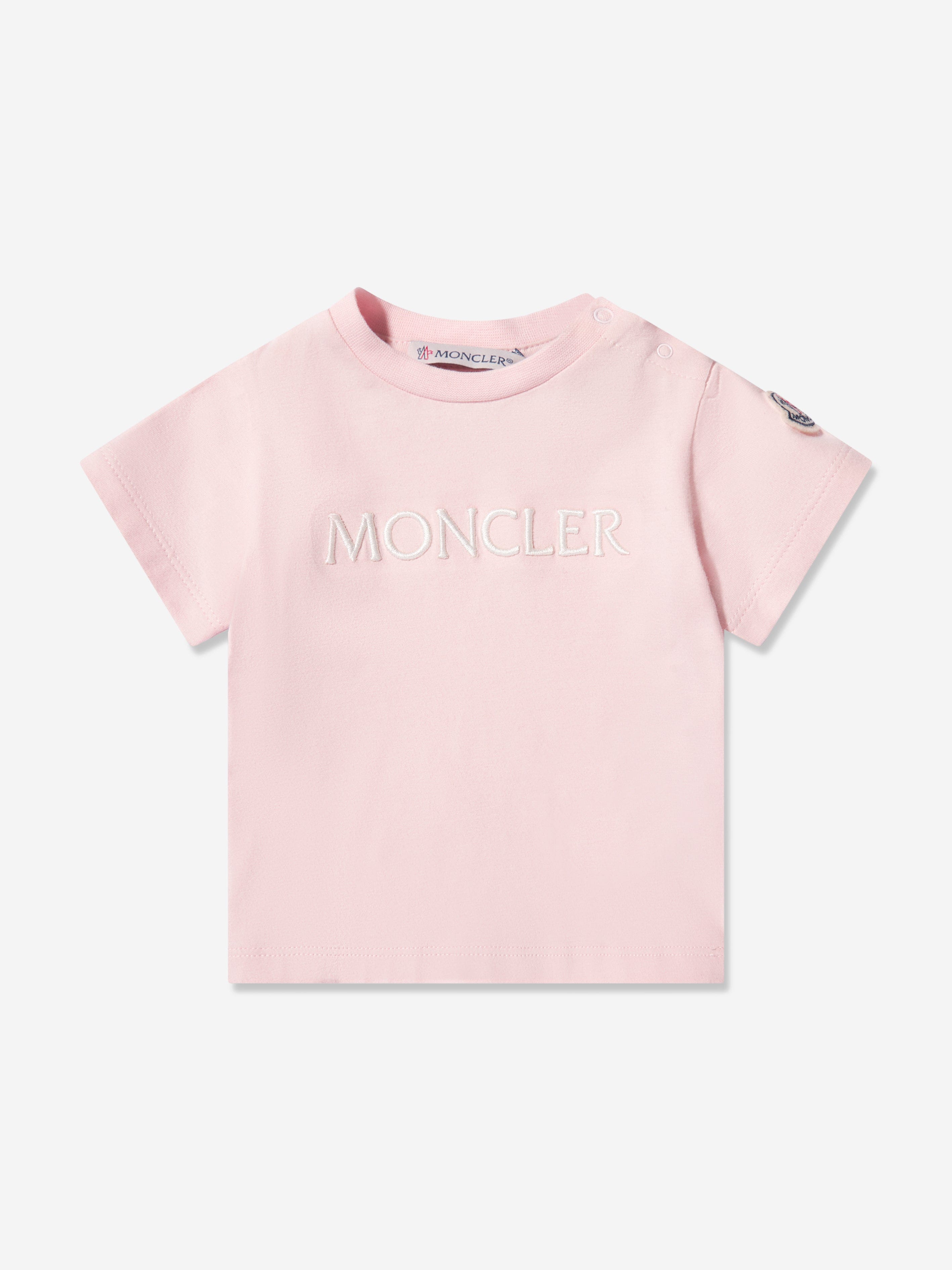 Moncler Enfant Baby Girls Logo T-Shirt in Pink 2025 New