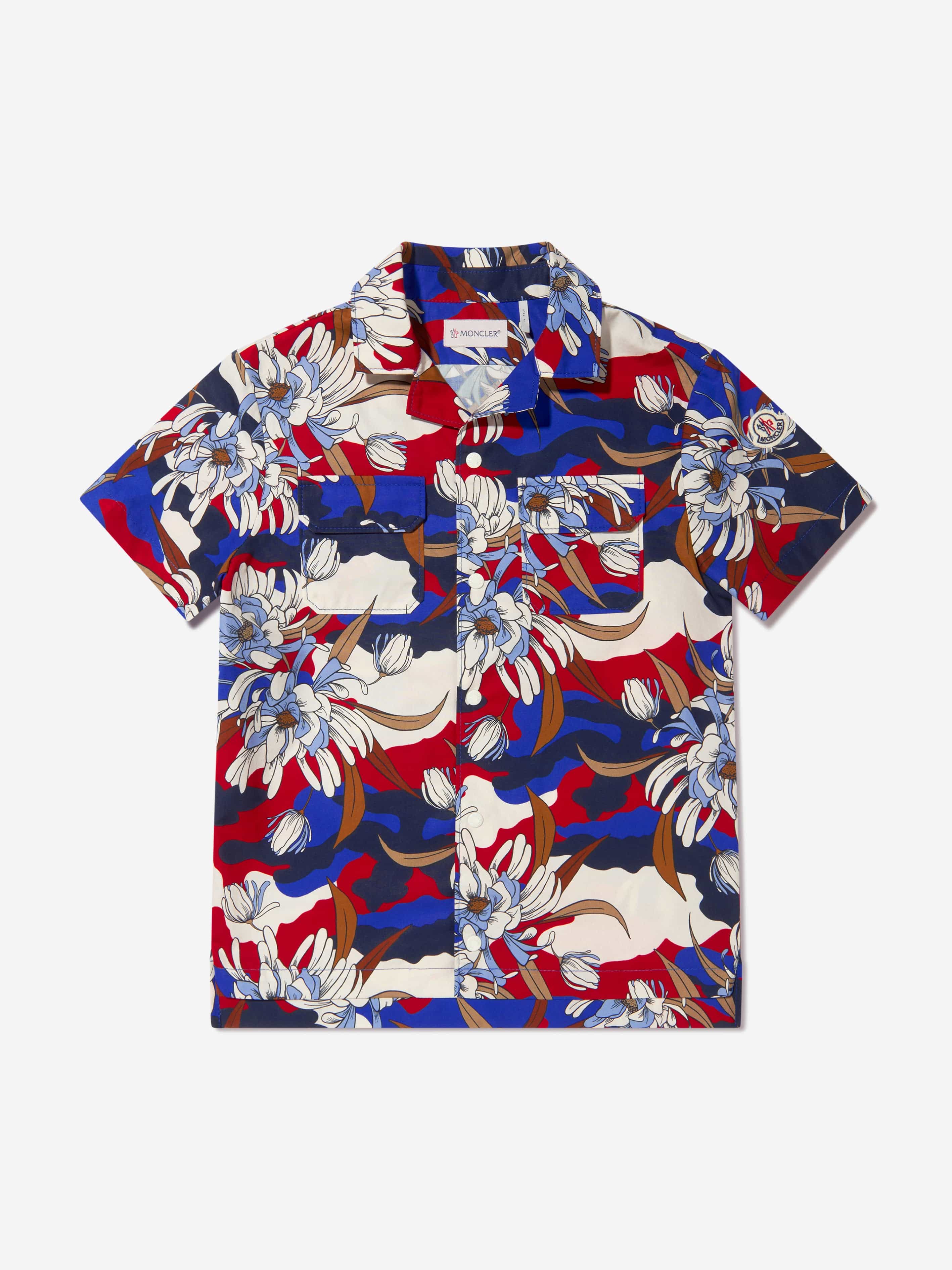 Moncler Enfant Boys Short Sleeve Shirt in Multicolour Discount Low Shipping Fee