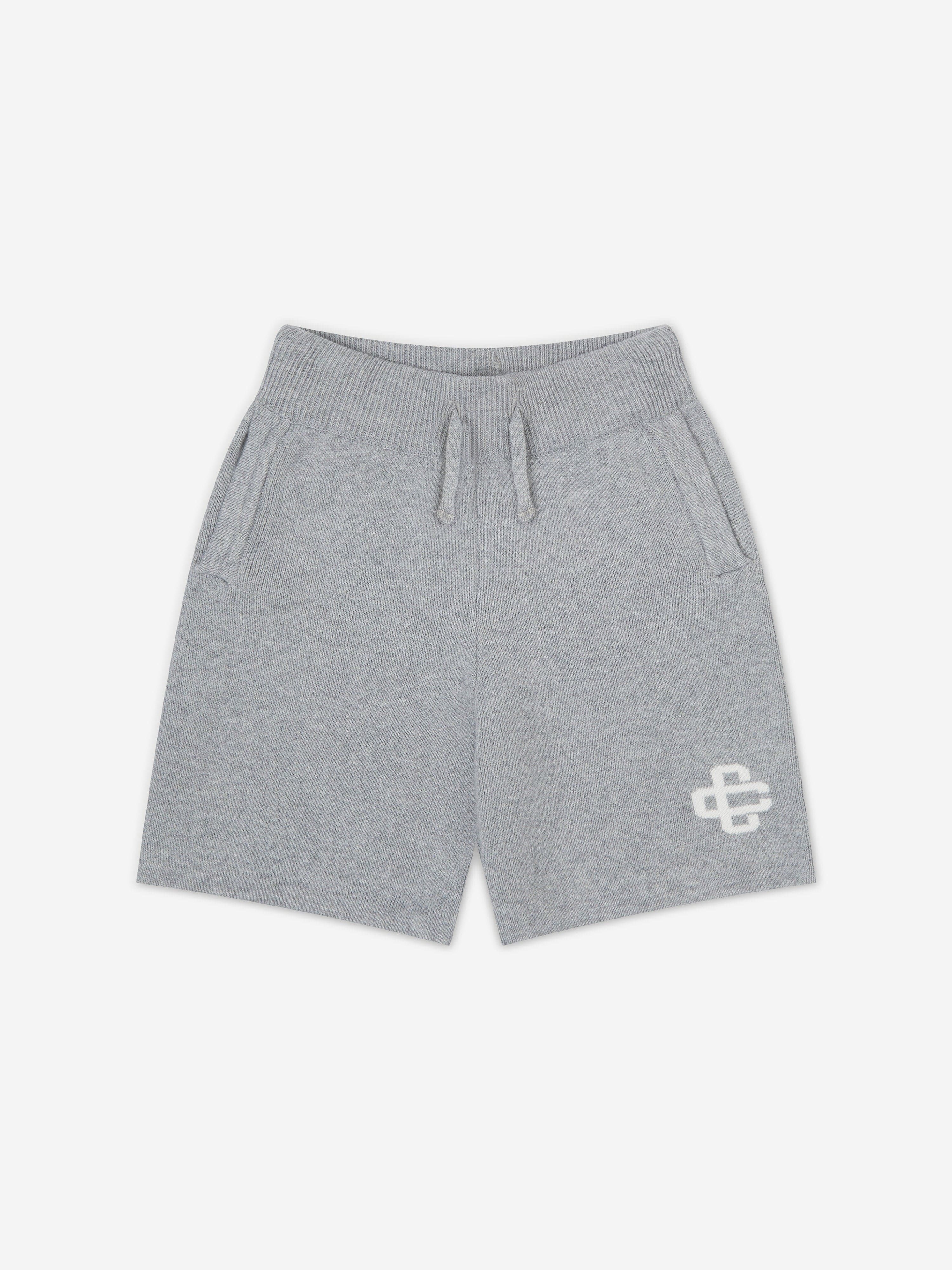 The Couture Club Kids Knitted Emblem Shorts in Grey Sale In China