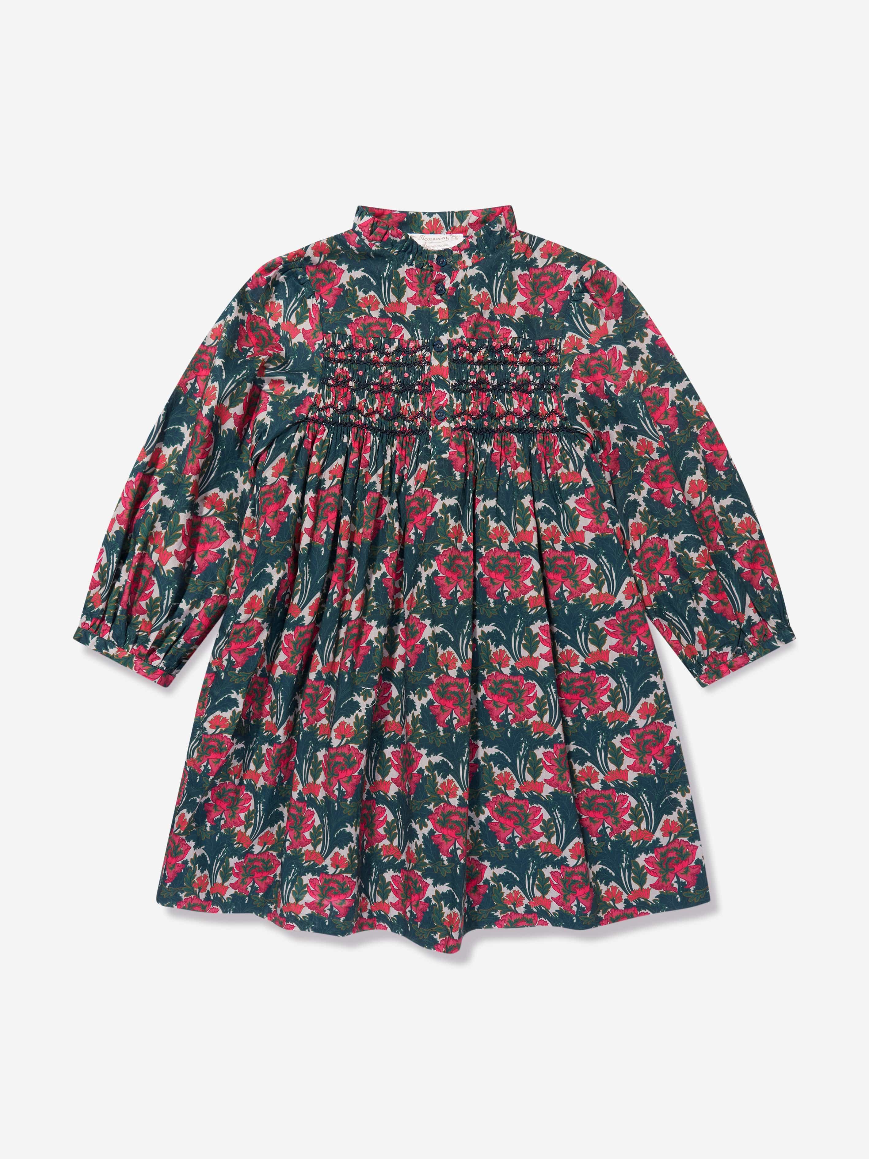 Bonpoint Girls Tamsin Smocked Dress in Multicolour Buy Cheap Genuine