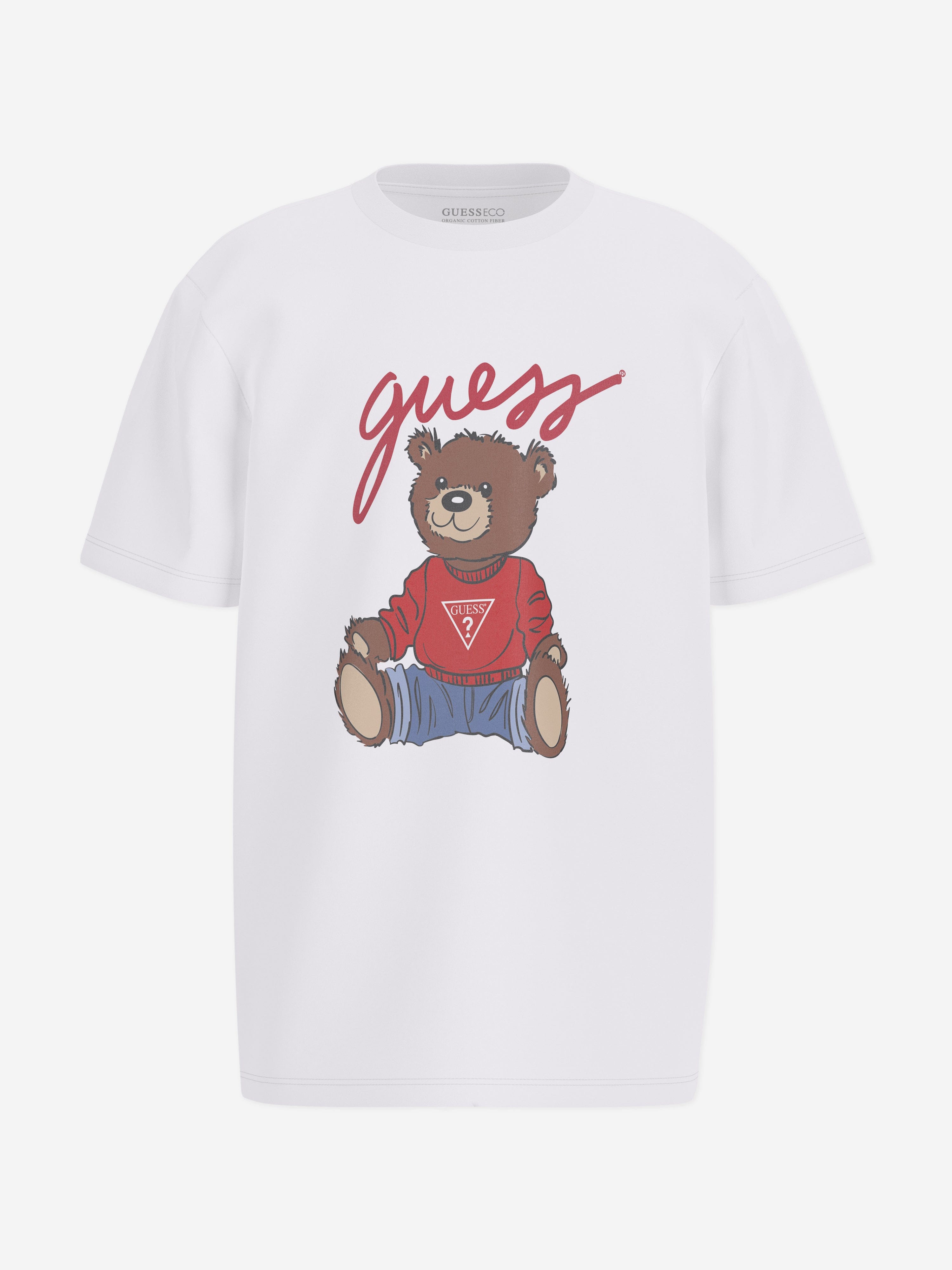 Kids Teddy Bear T-Shirt in White Sale Fake