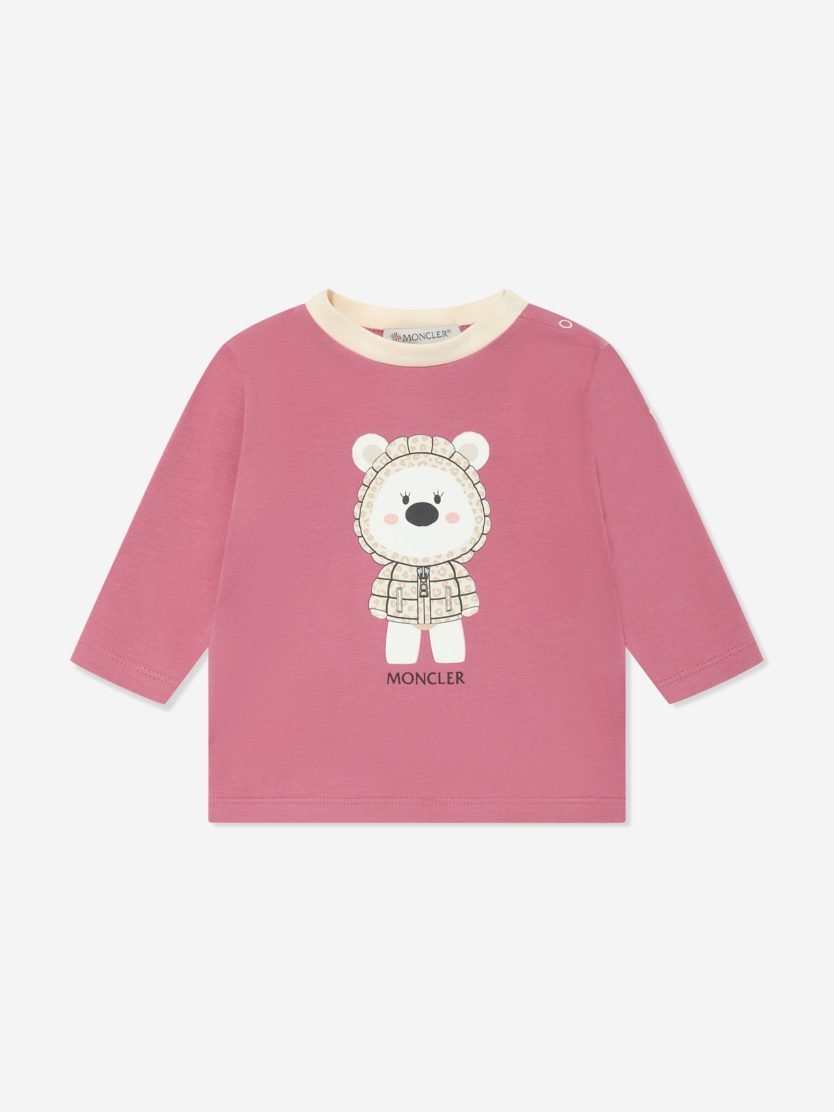 Moncler Enfant Baby Girls Long Sleeve Bear T-Shirt in Pink Footlocker Finishline Online