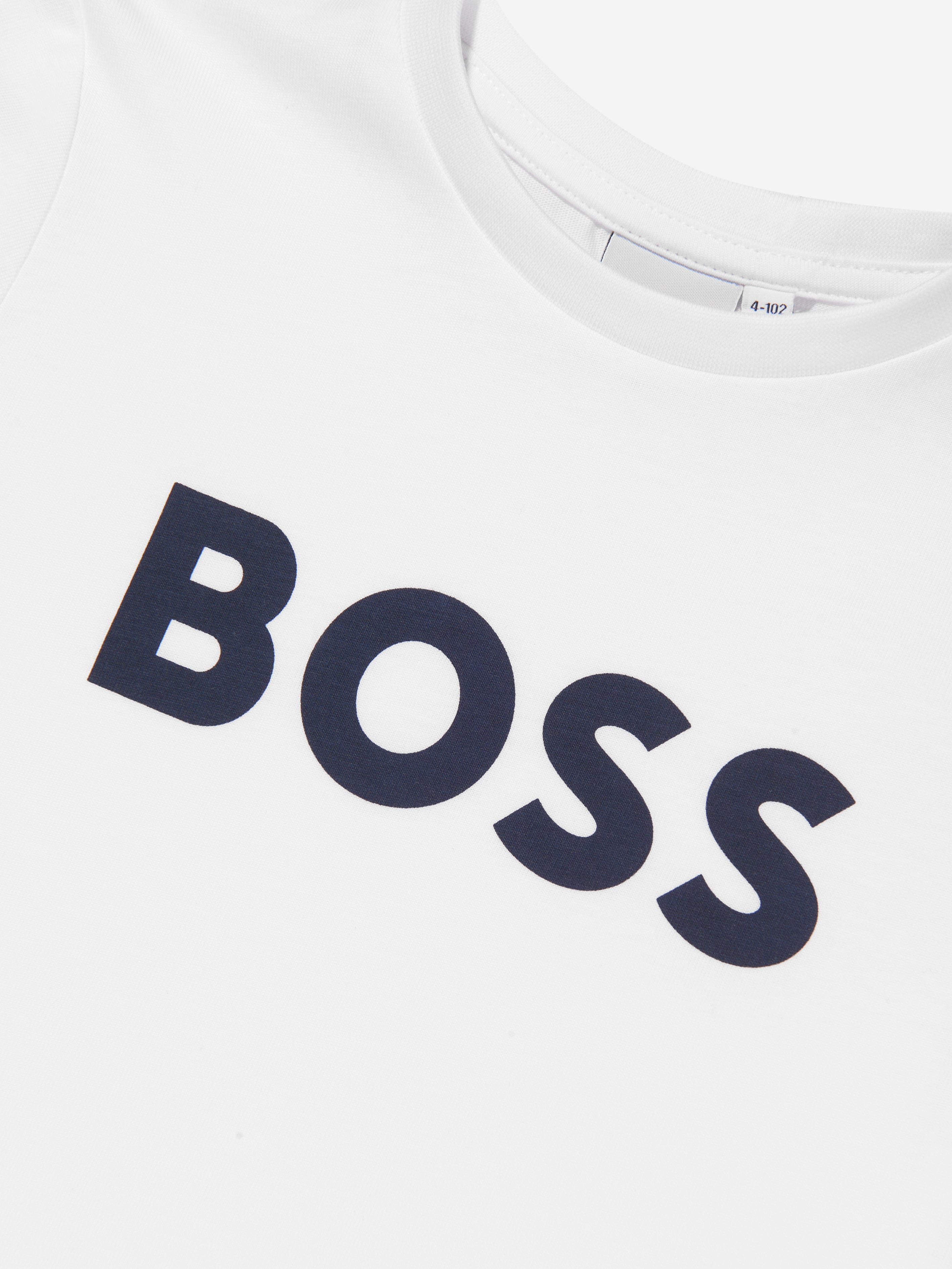 BOSS Boys Logo T-Shirt in White Buy Cheap Clearance