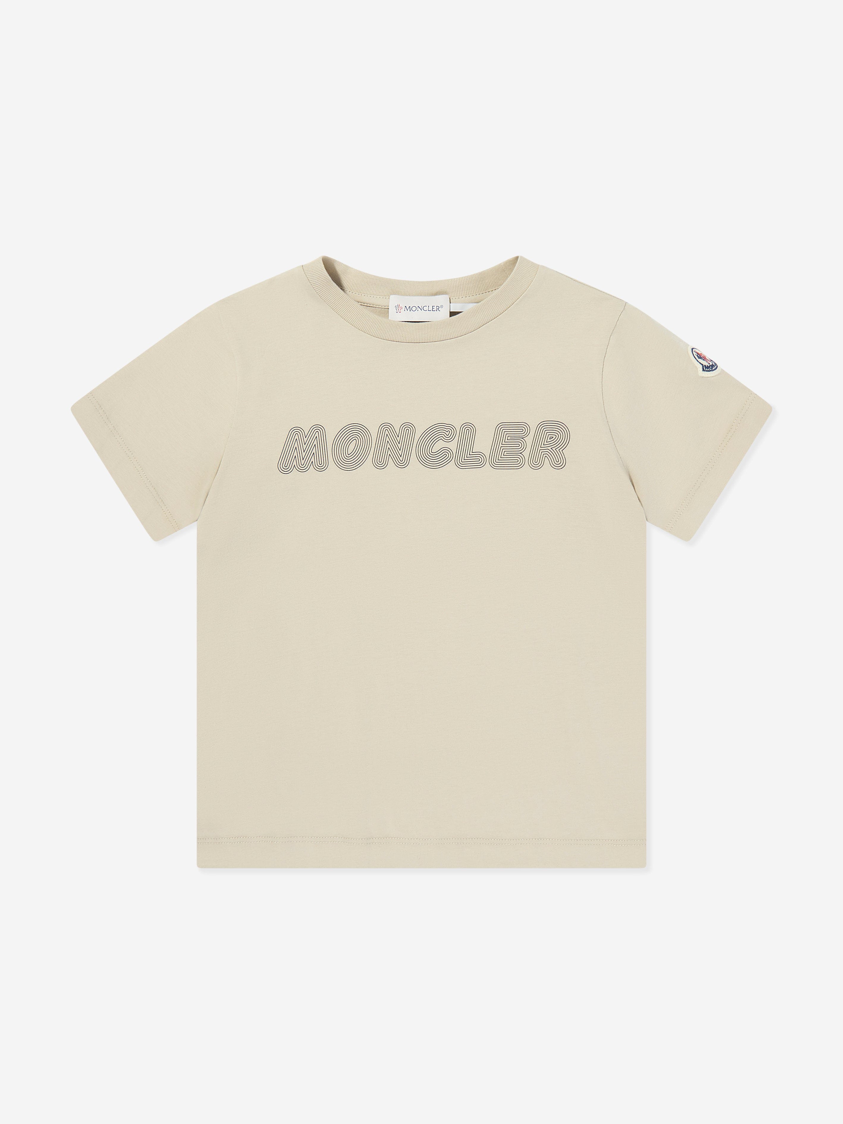 Boys Logo T-Shirt in Beige Outlet Factory Outlet