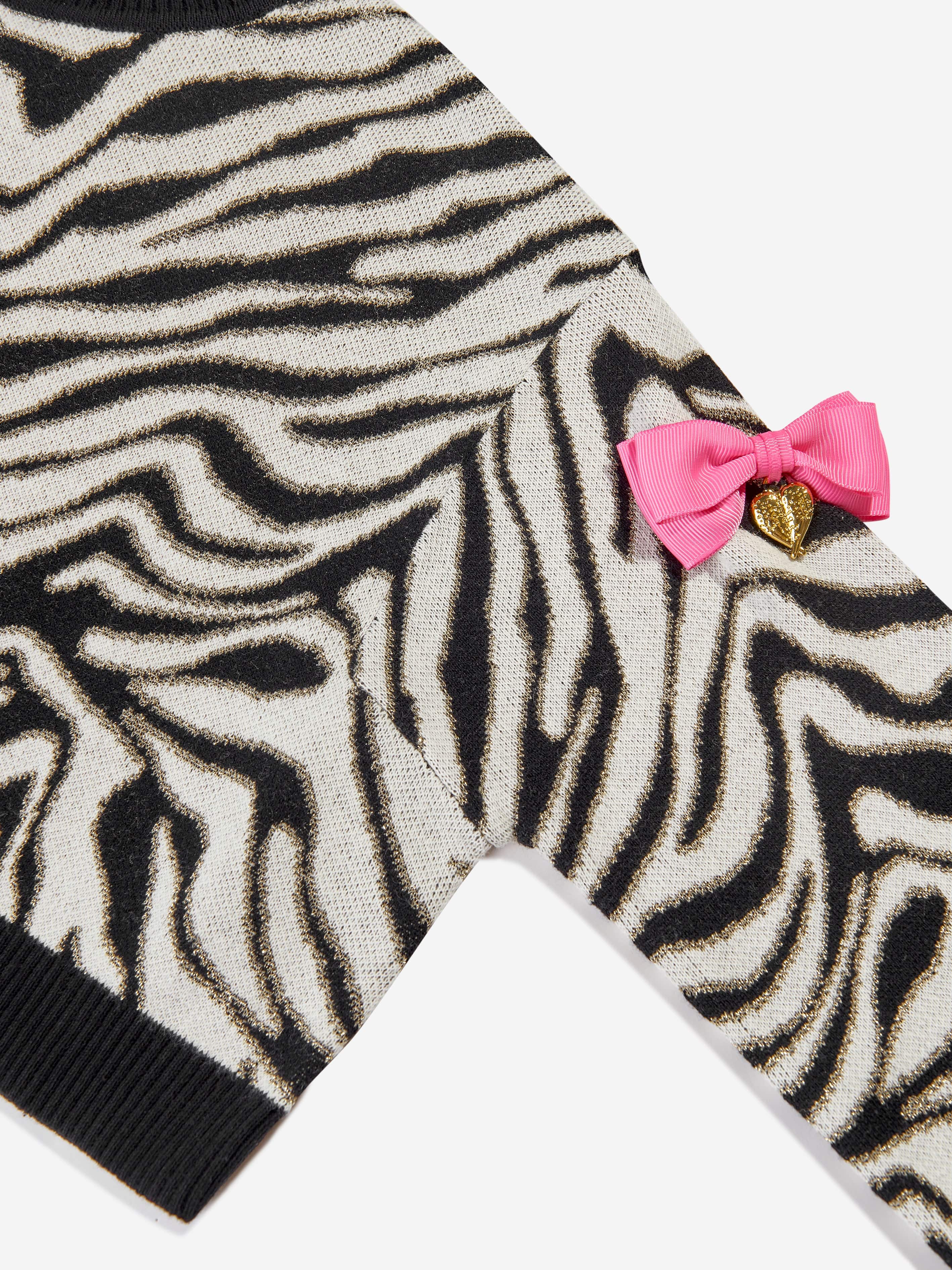Angels Face Girls Roberta Cropped Zebra Jumper White Shop Offer Cheap Online