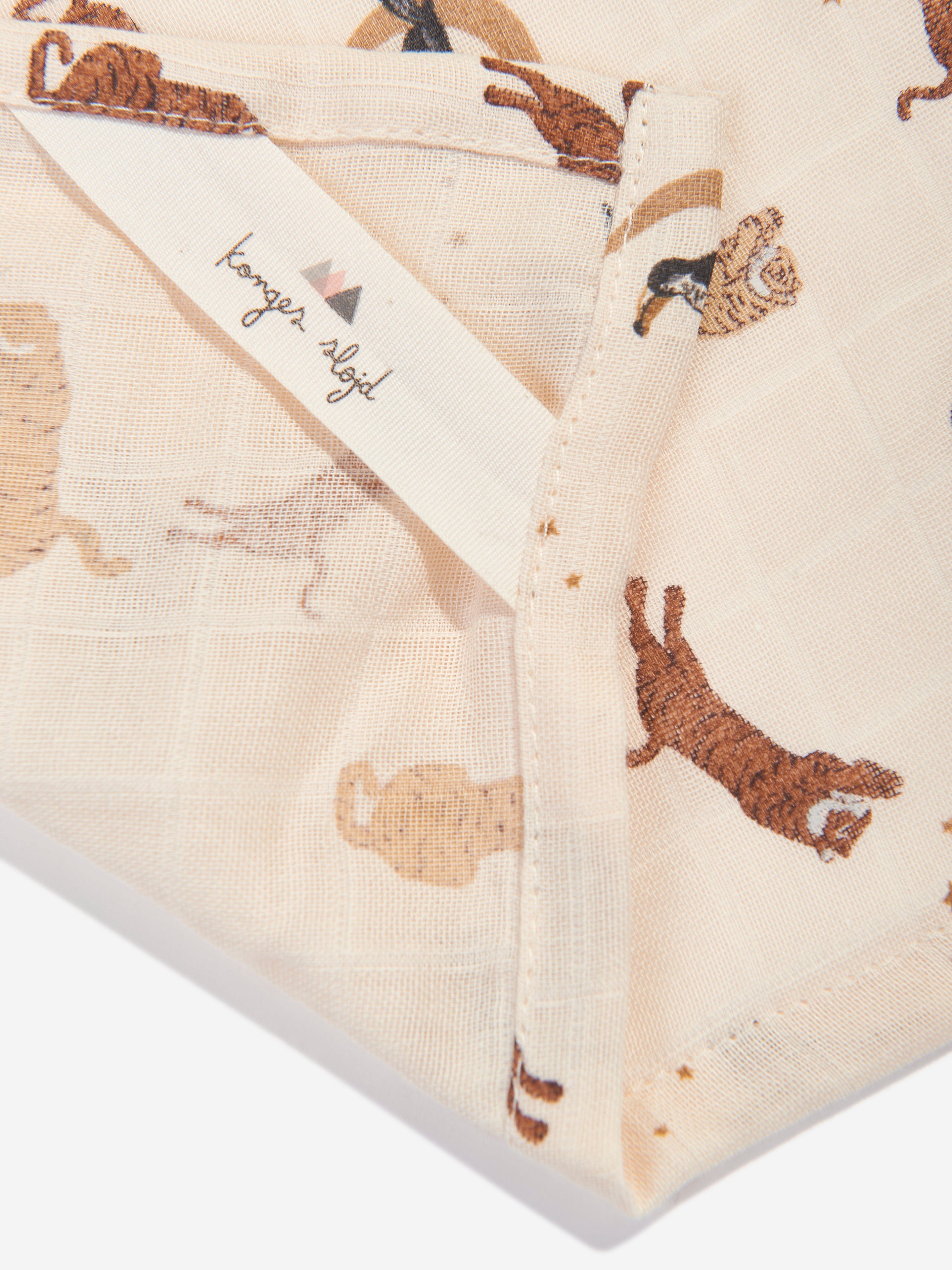 Konges Sljd Baby 3 Pack Muslin Cloth Set in Beige (65cm) Stockist Online