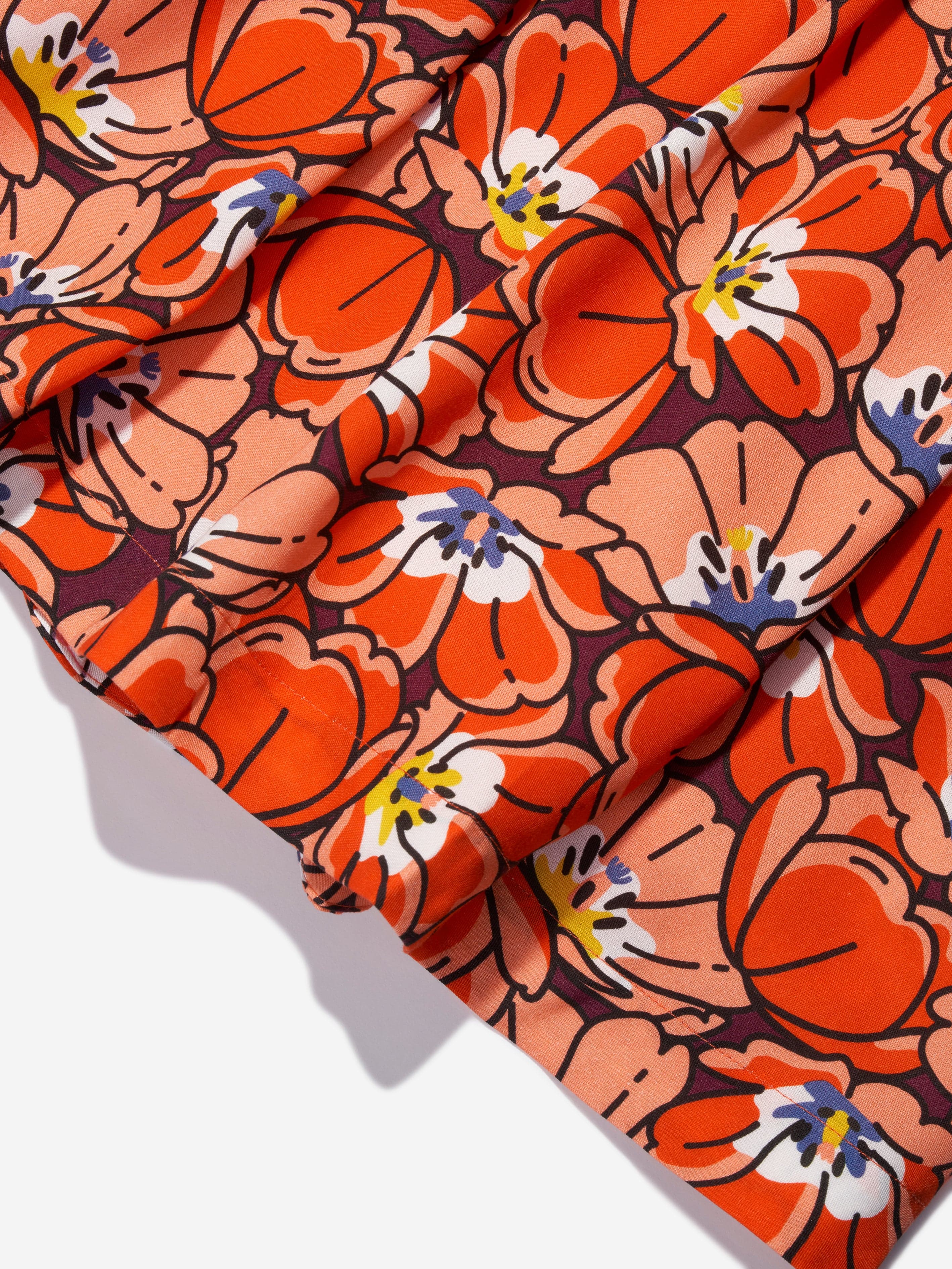 KENZO Girls Boke Flower Dress in Orange Outlet Store For Sale