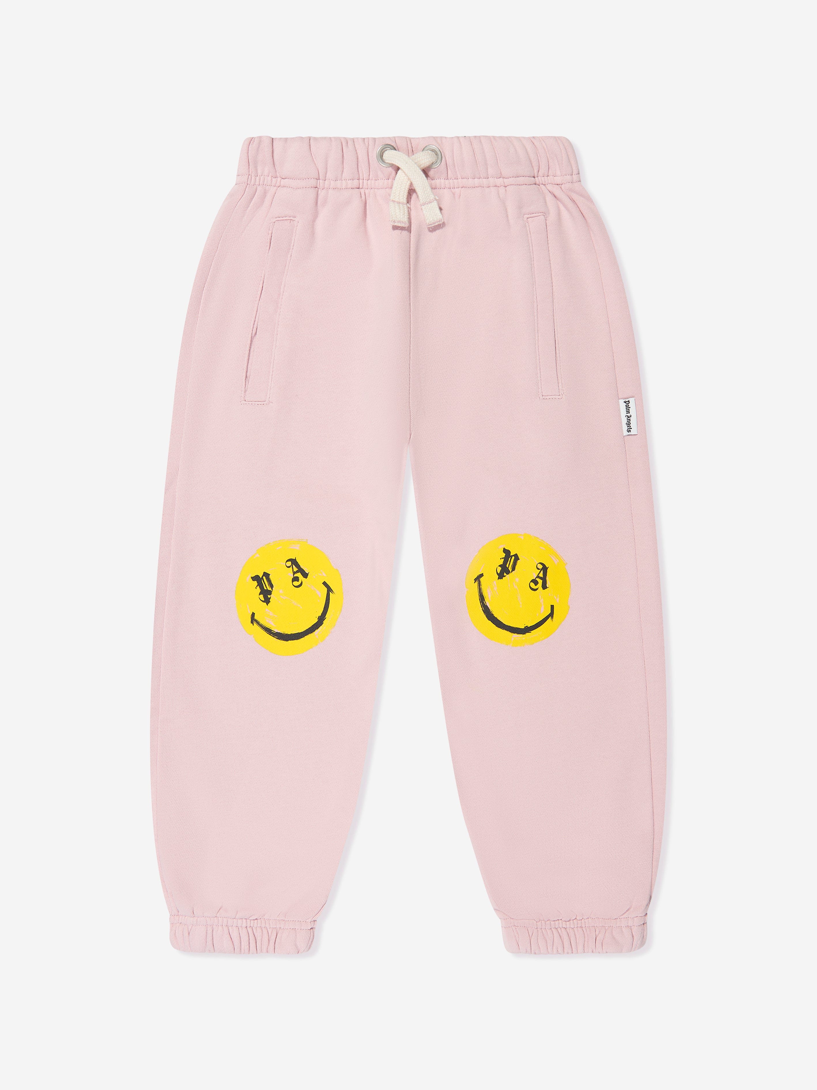 Palm Angels Girls Smiley Brush Joggers in Pink Cheapest Pice Sale Online