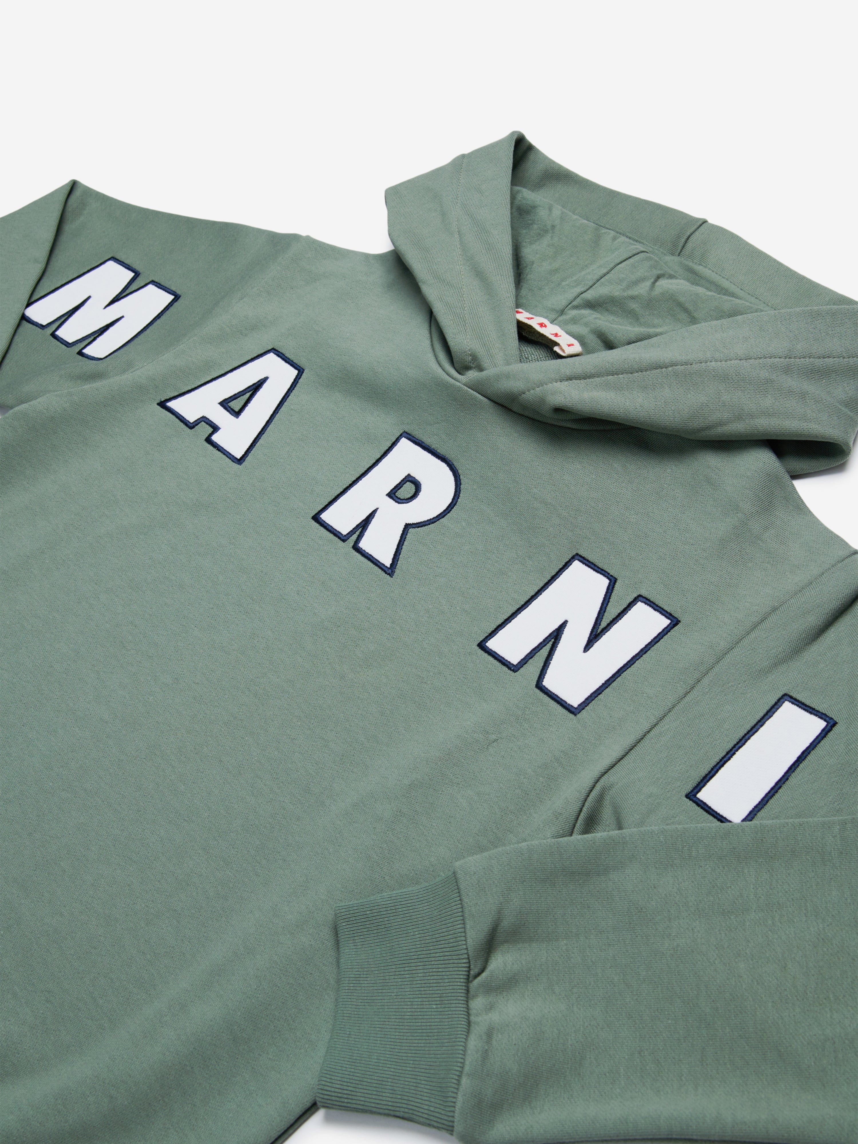 MARNI Kids Logo Hoodie in Green Quality Free Shipping For Sale