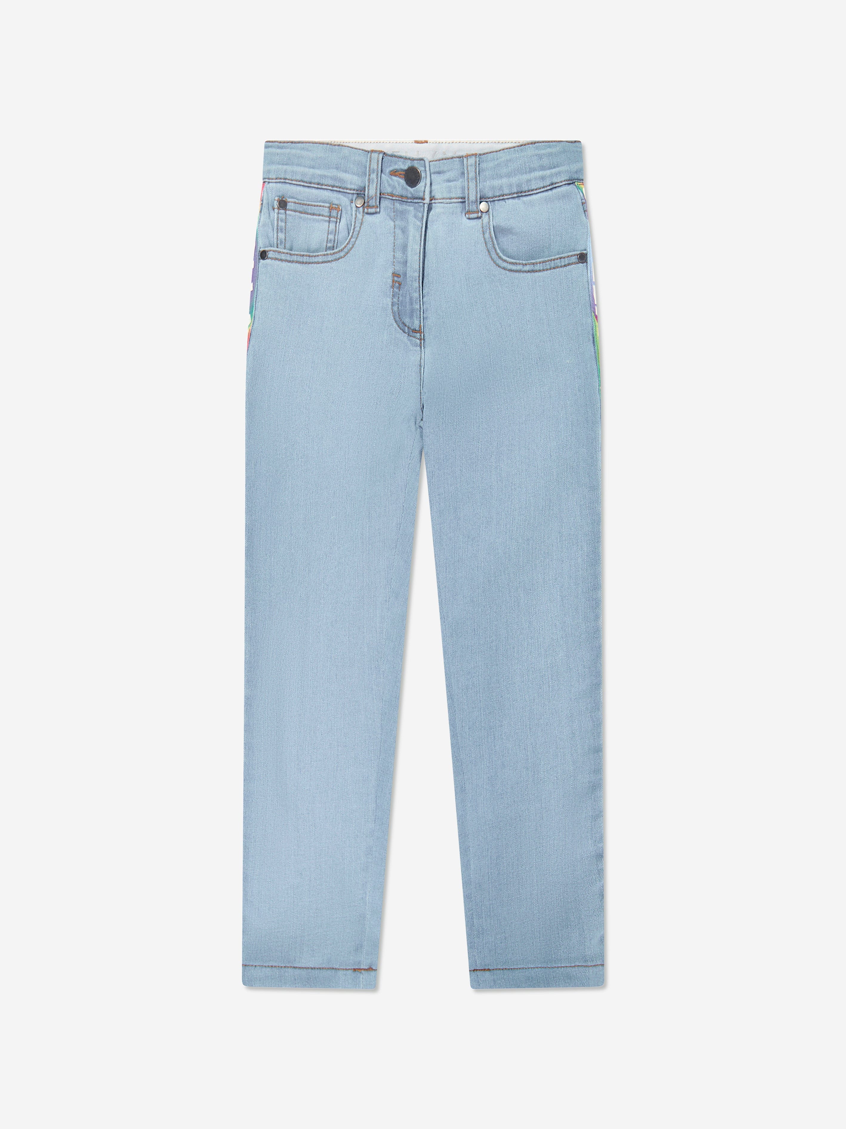 Stella McCartney Girls Logo Jeans in Blue Free Shipping Classic