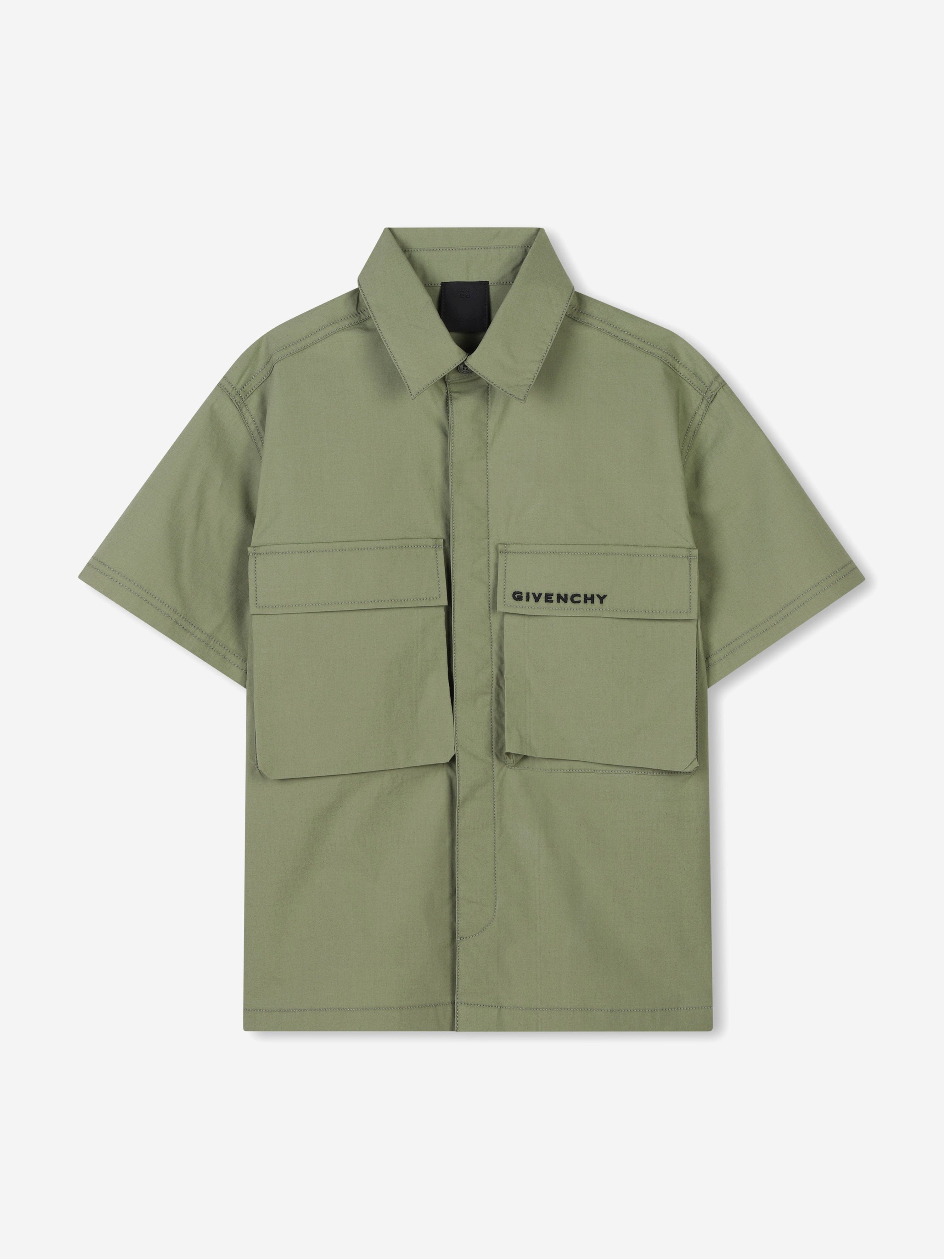 Boys Logo Pocket Flap Shirt in Green Buy Cheap Cheapest Pice