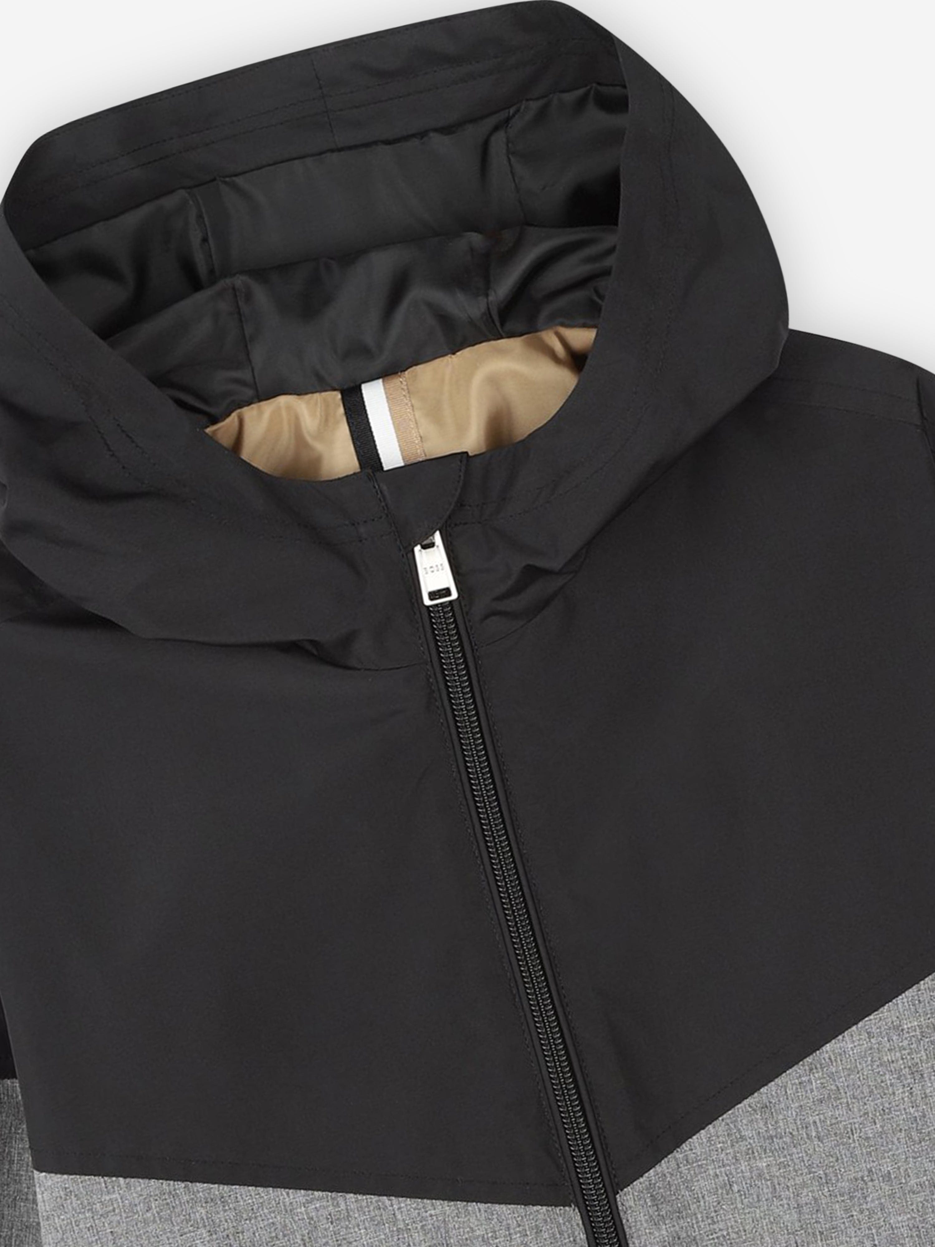 BOSS Boys Two-Tone Windbreaker Black Sale Lowest Pice