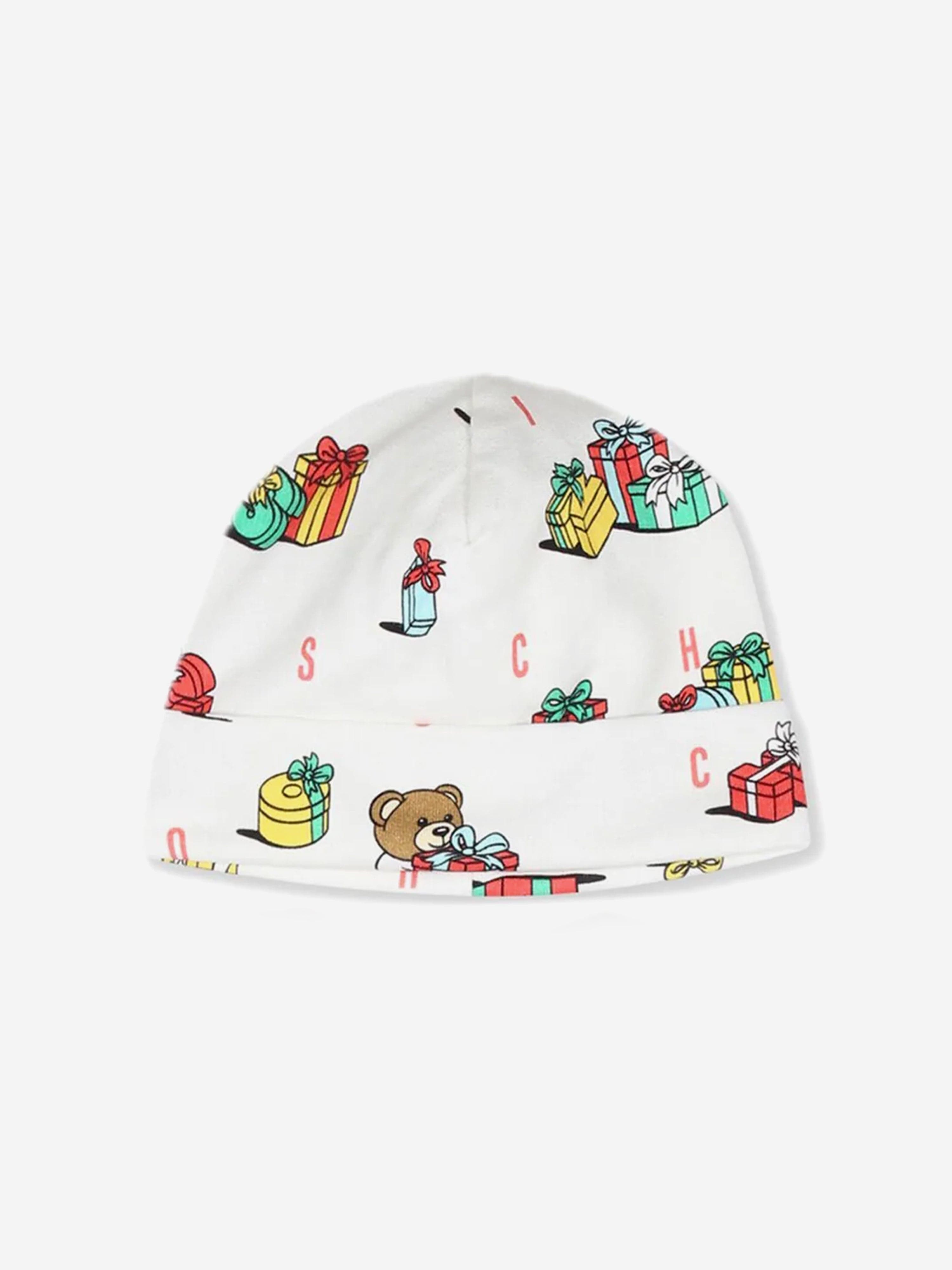 Moschino Baby Xmas Bear Babygrow and Hat Gift Set in Ivory Online Shop From China