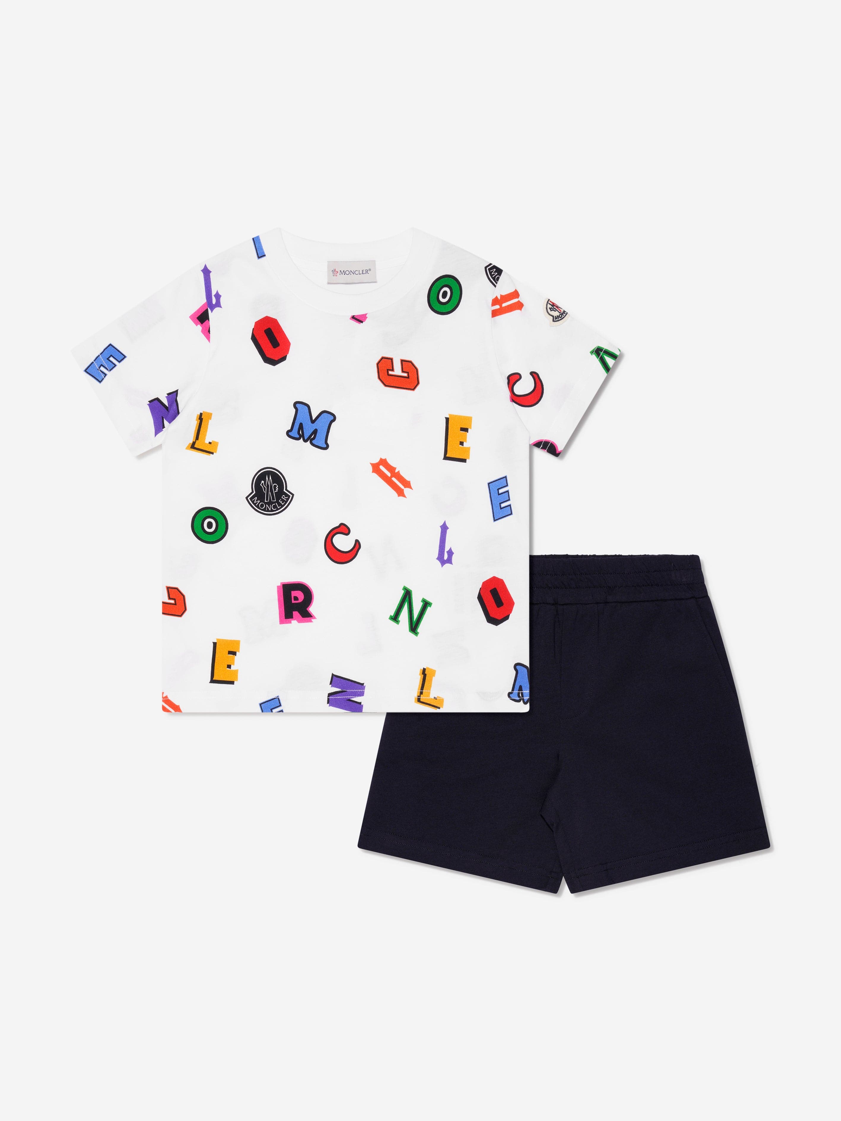 Moncler Enfant Boys T-Shirt And Shorts Set in Multicolour Outlet Visit