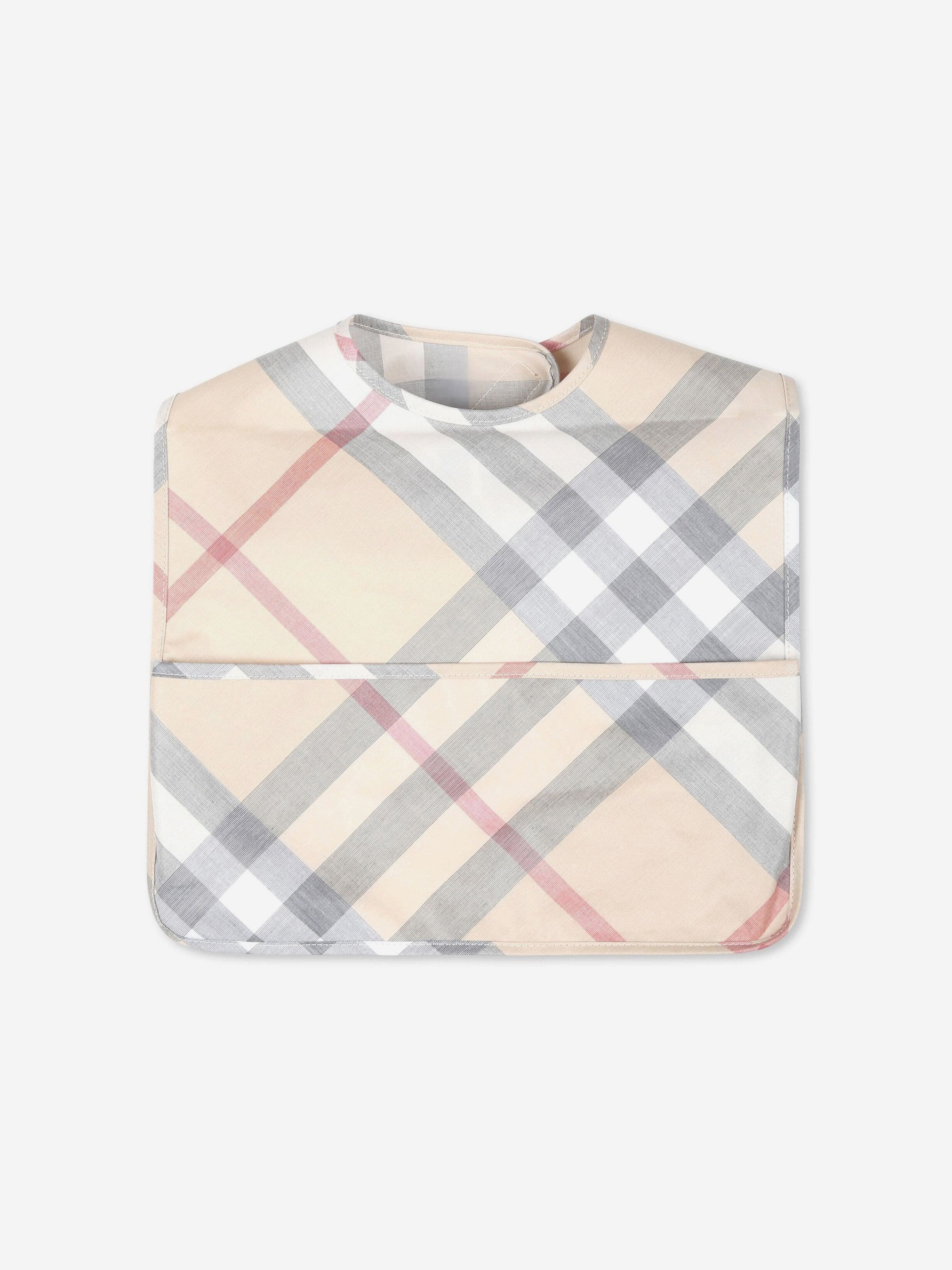 Burberry Baby Wes Check Bib in Beige Best Place For Sale