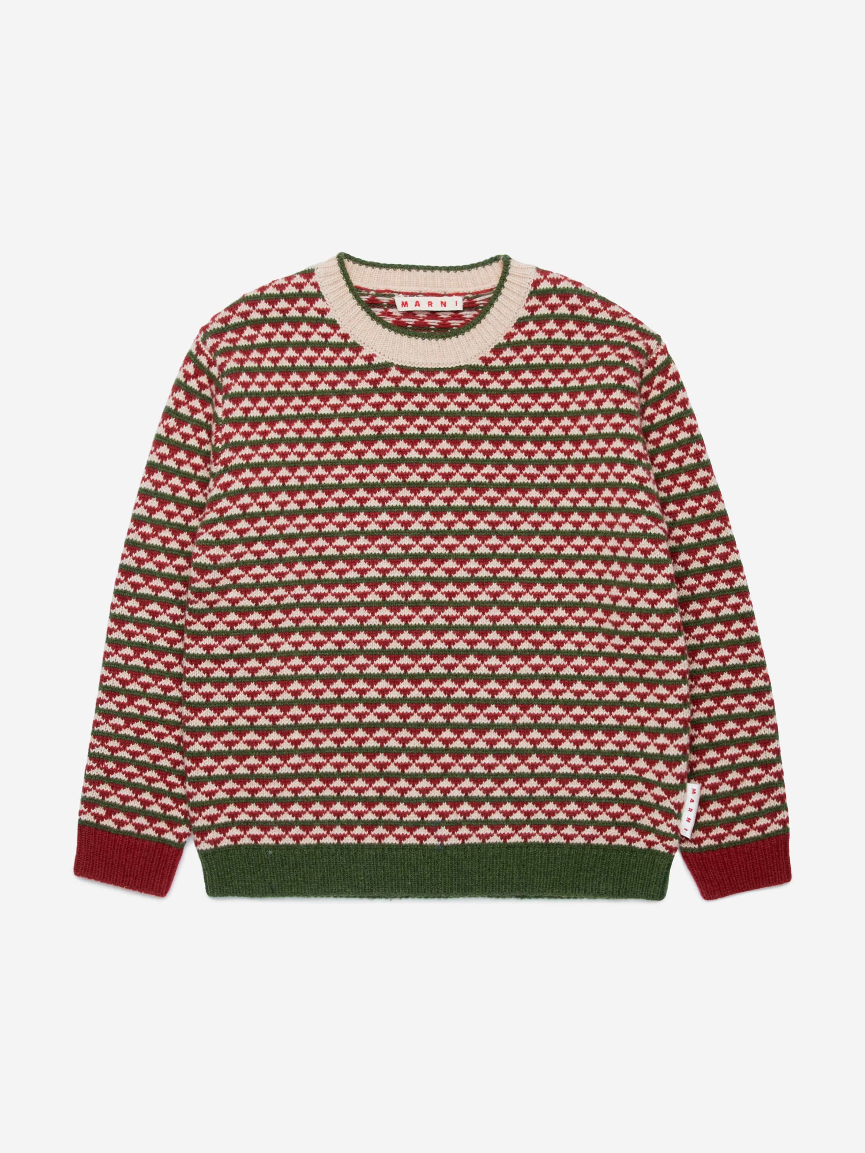 MARNI Kids Wool Knitted Jumper in Red Low Shipping Cheap Pice