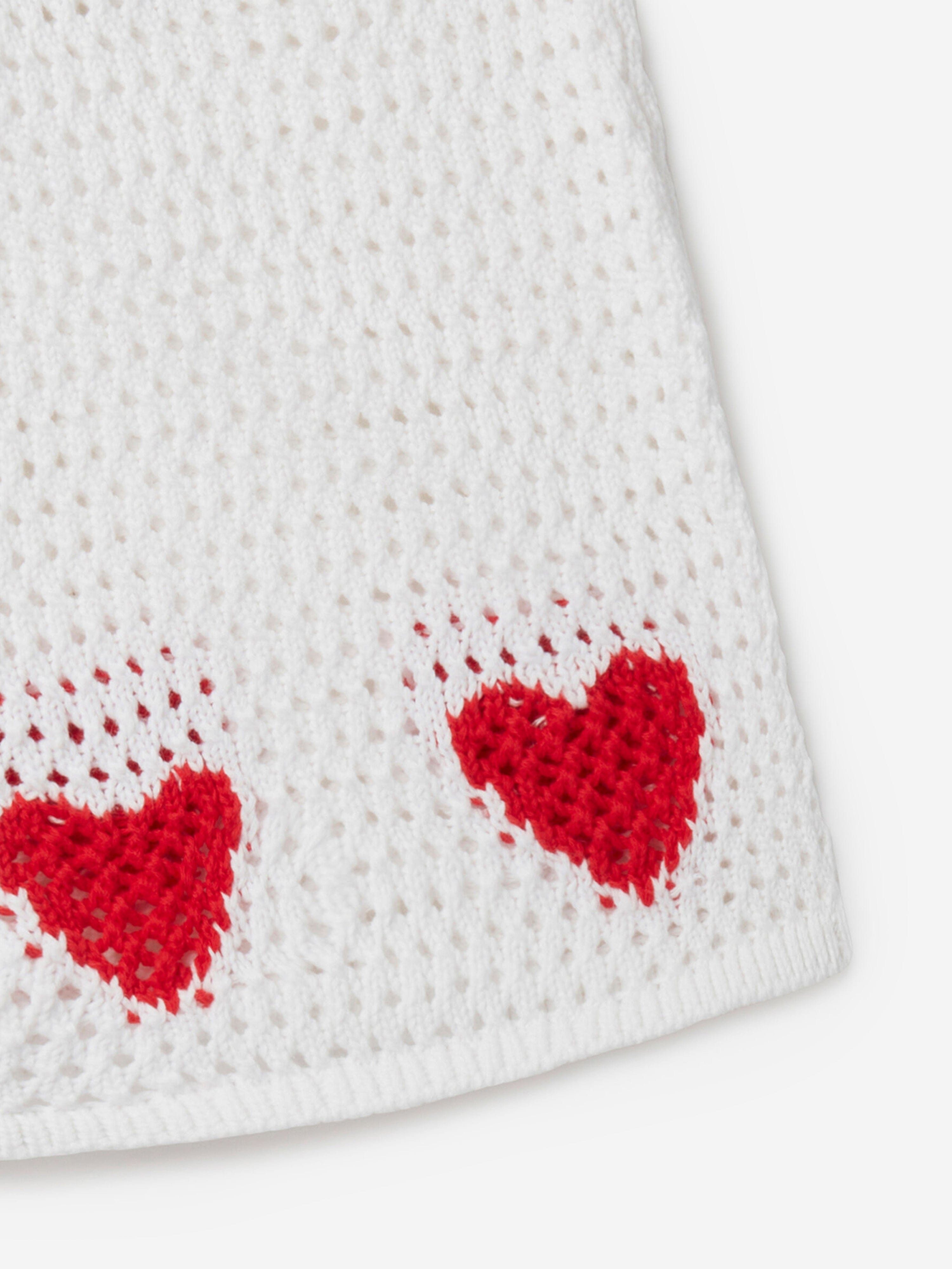 Stella McCartney Girls Crochet Heart Shorts in Ivory Browse Cheap Online