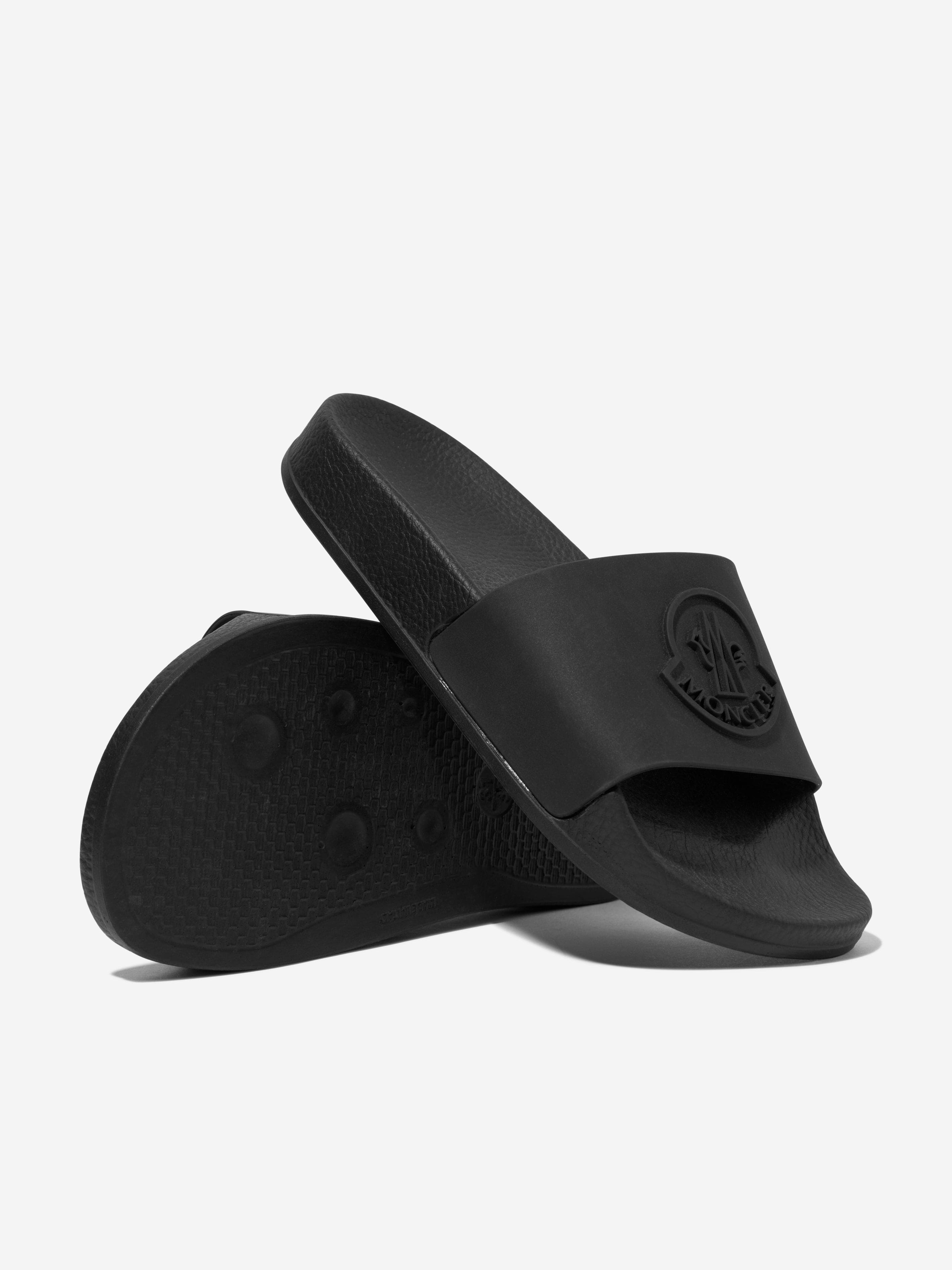 Moncler Enfant Kids Petit Basile Sliders in Black High Quality Cheap Pice