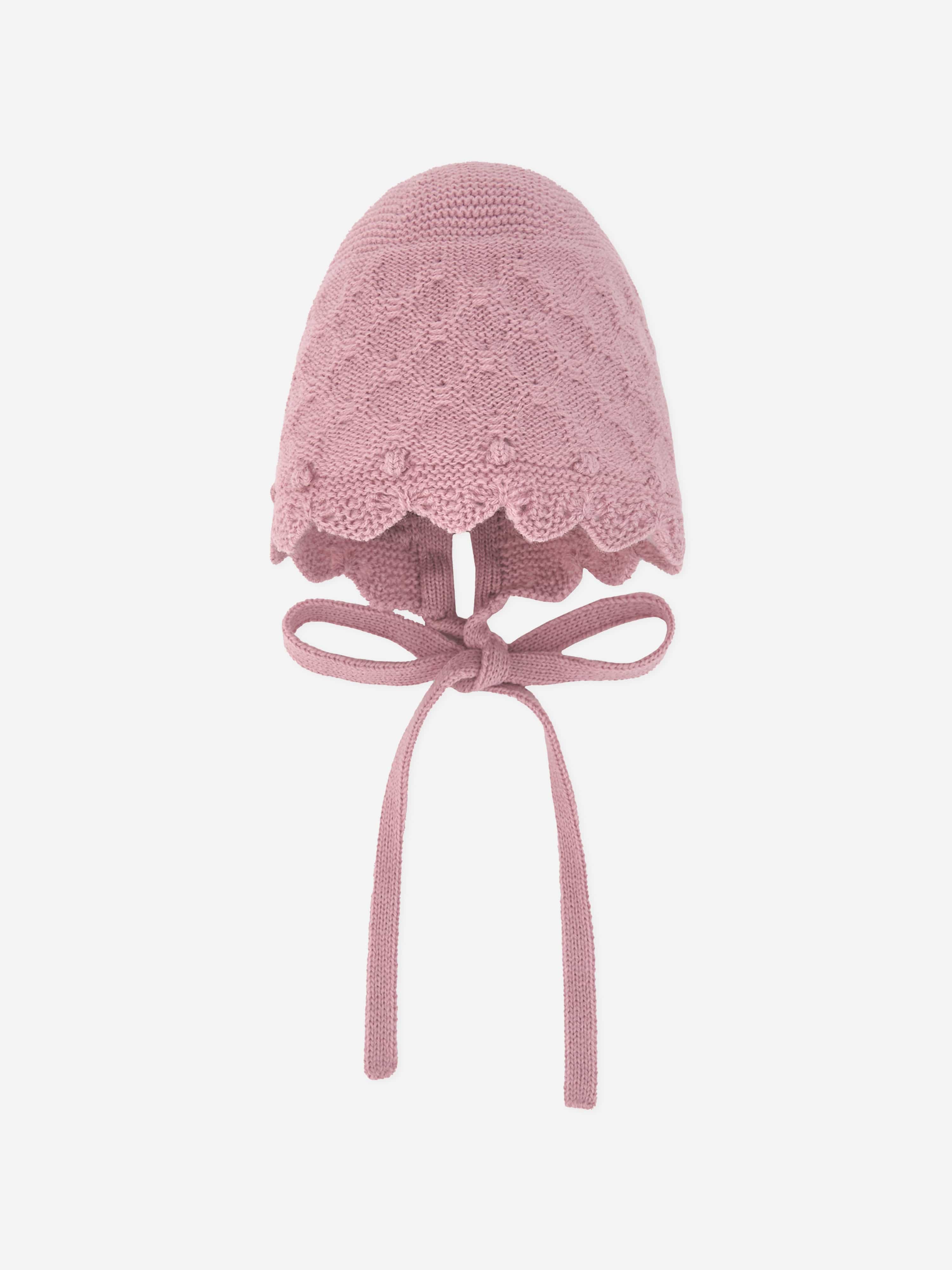 Paz Rodriguez Baby Girls Wool Knit Bonnet in Pink Best Pices Online