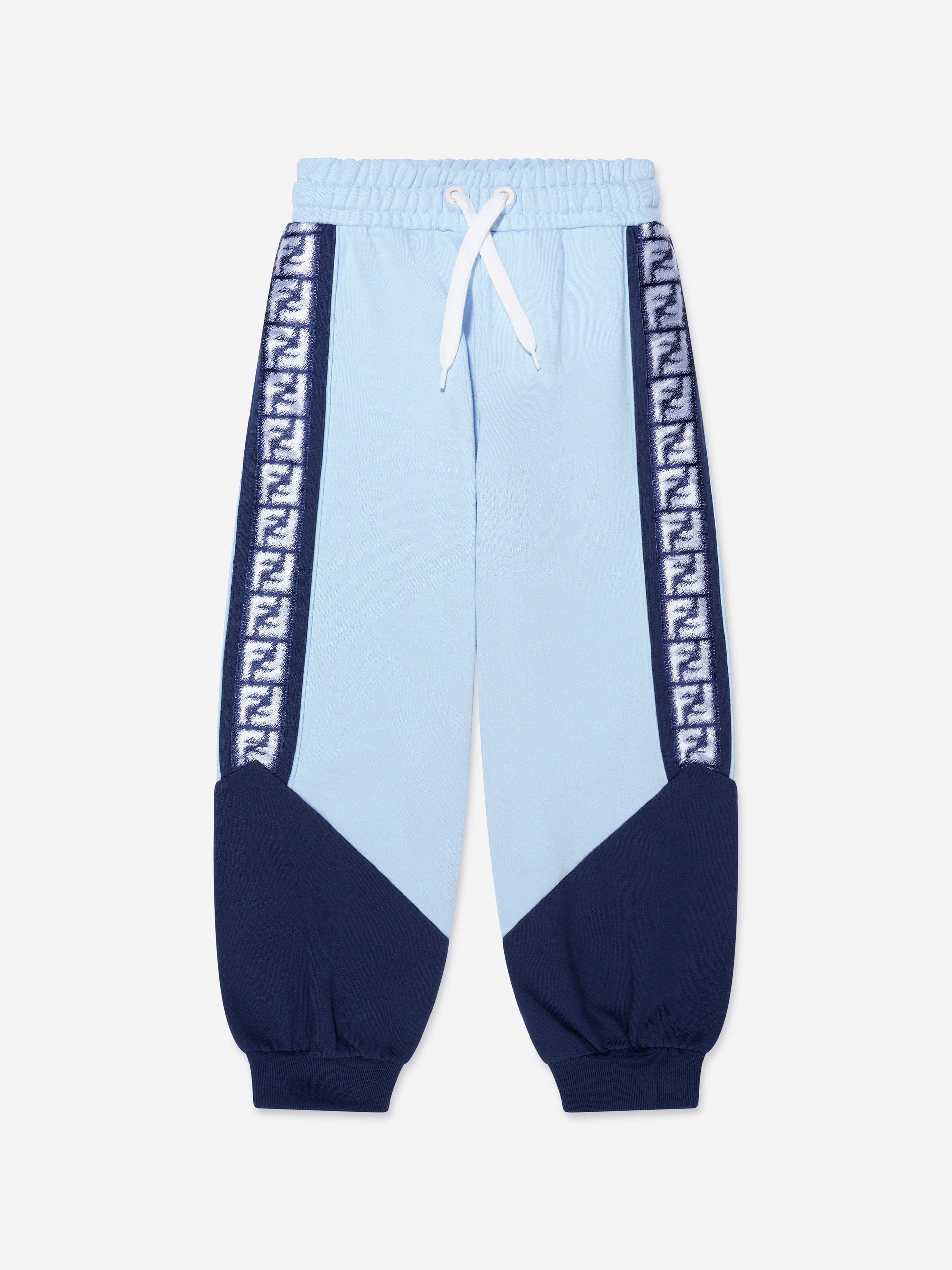 Fendi Boys Logo Joggers in Blue Discount Professional